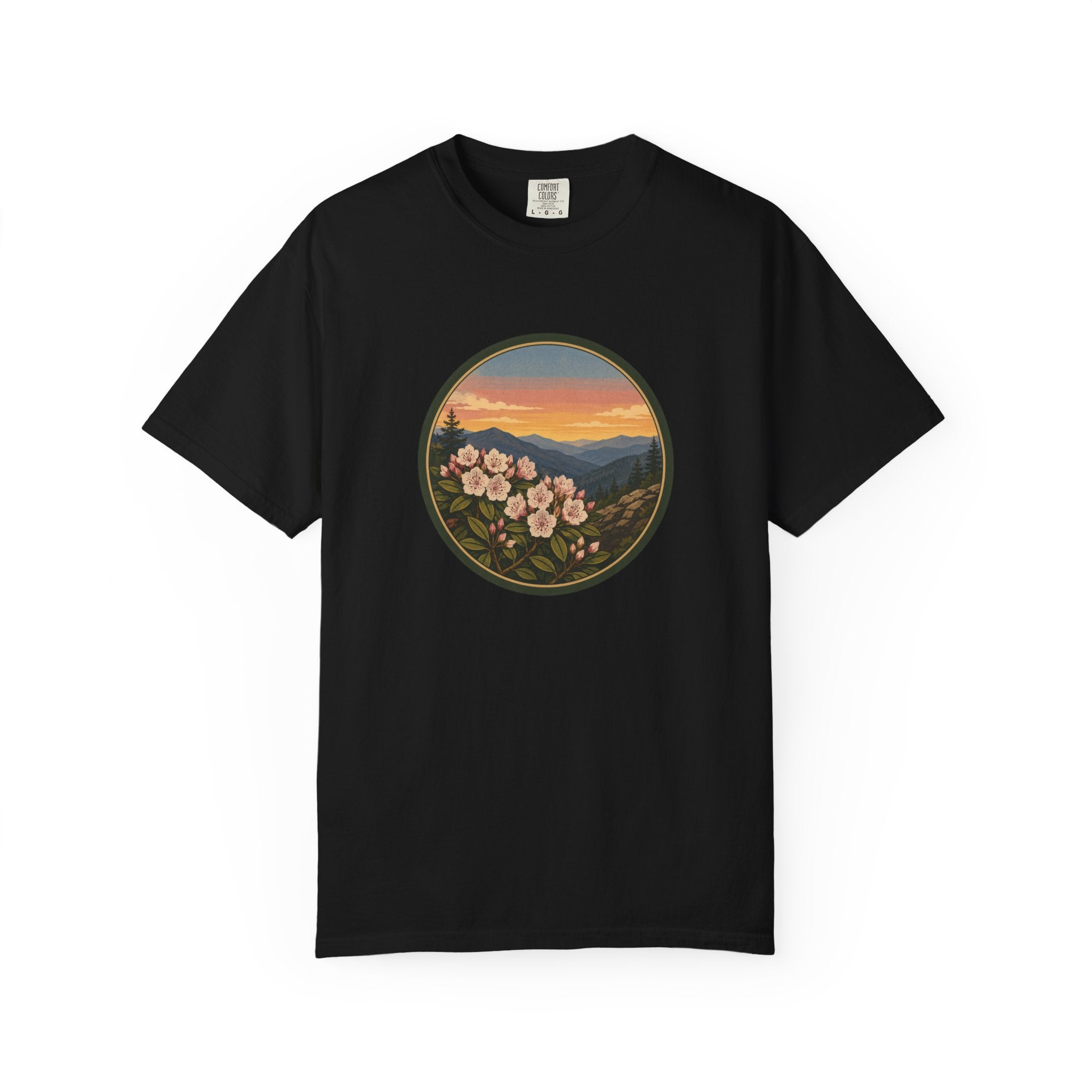 Mountain Laurel Bloom Sunset T-Shirt — Mountain Wildflower Graphic Tee