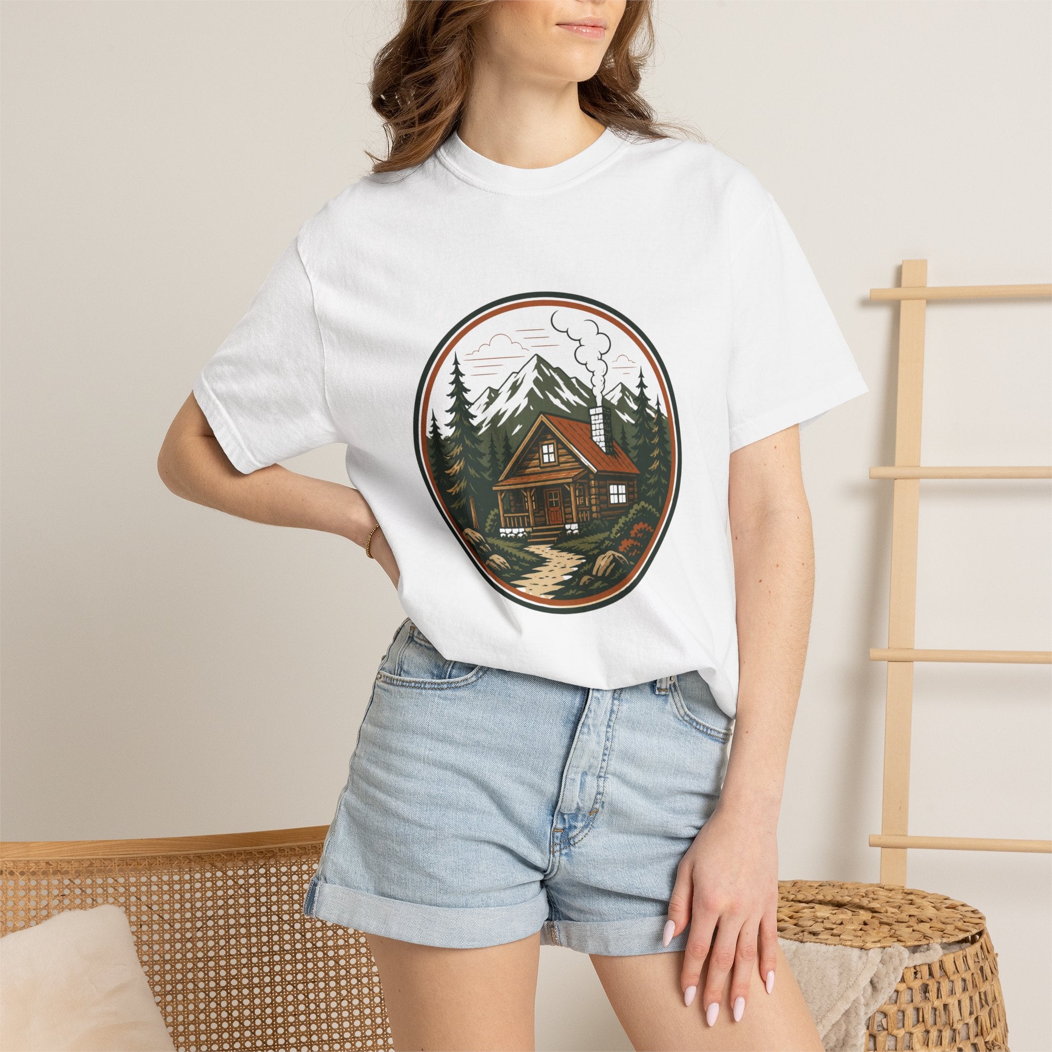 Cabin In The Woods T-Shirt — Rustic Mountain Cabin Graphic Tee