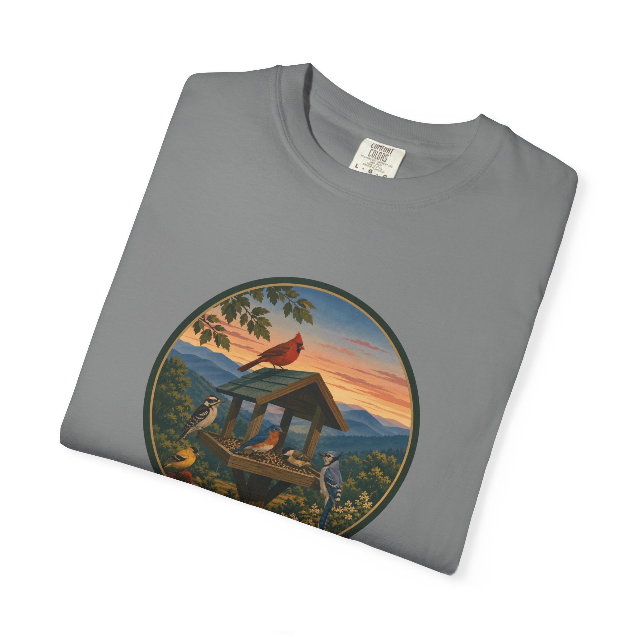 Sunset Bird Feeder Circle T-Shirt