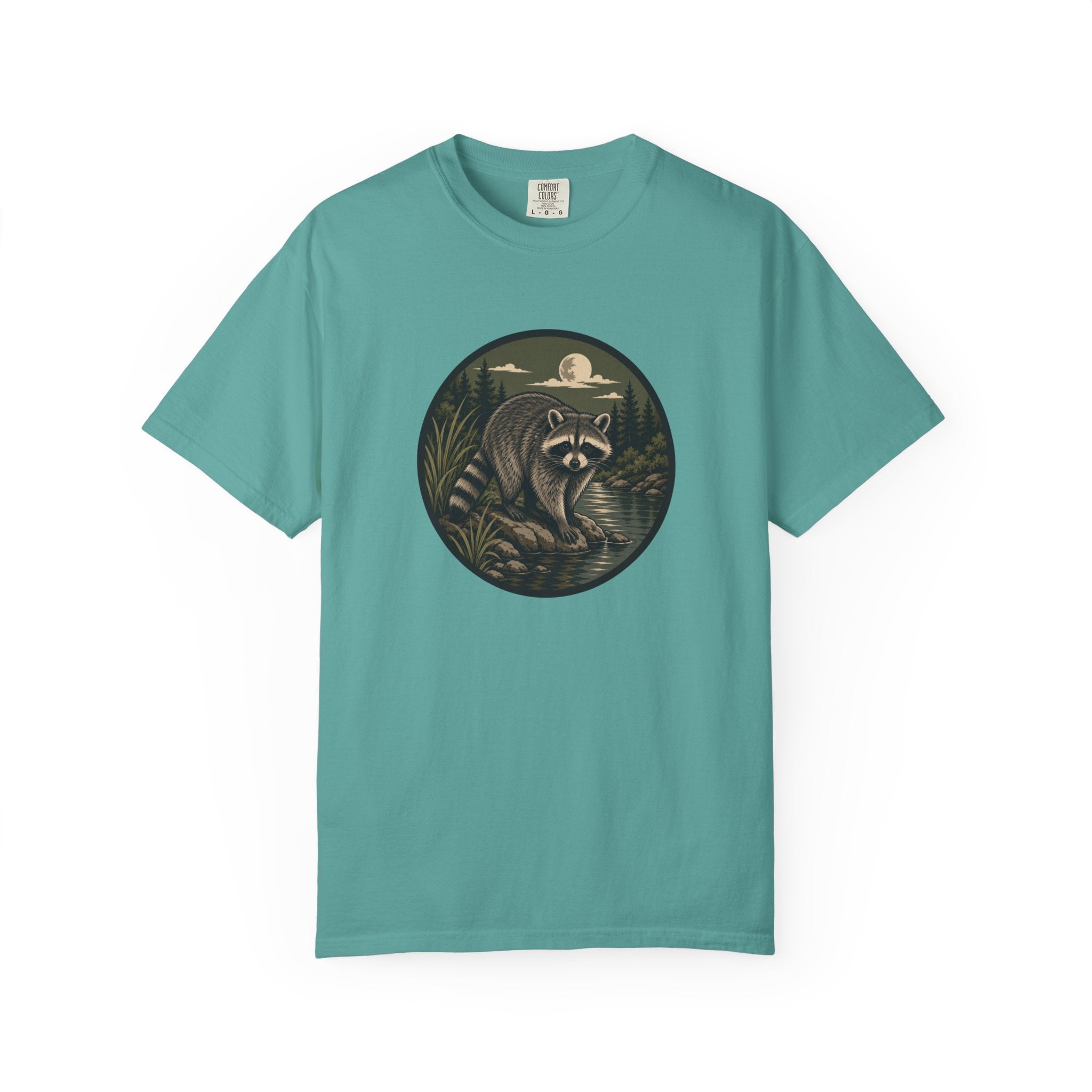 Raccoon Moonlight T-Shirt — Night Forest Wildlife Graphic Tee