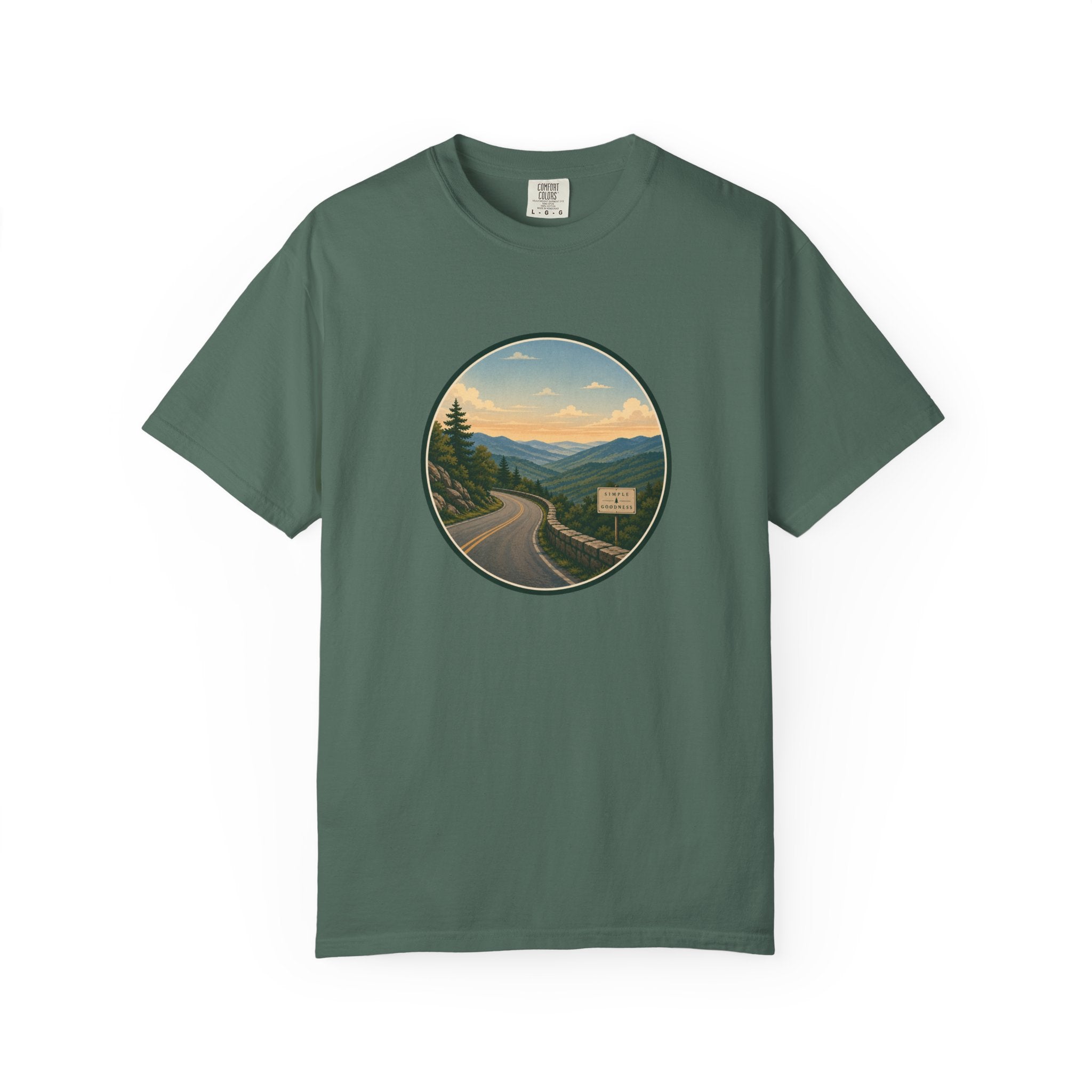 Road Through the Mountains T-Shirt — Scenic Sunset Drive Graphic Tee