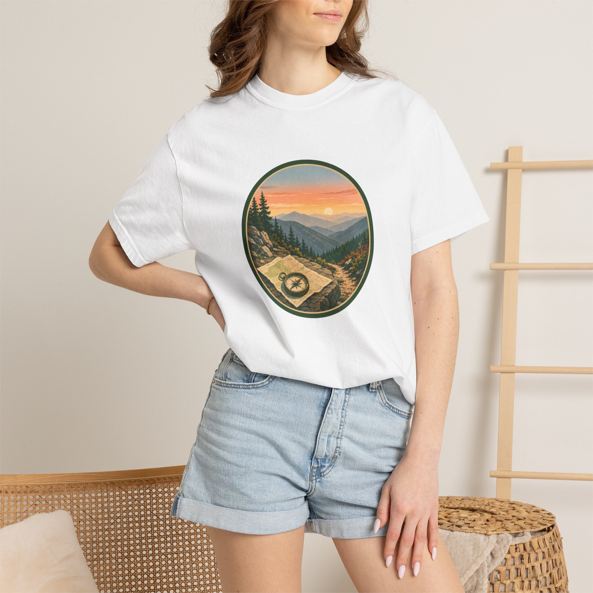 Mountain Hiking T-Shirt — Scenic Trail Vintage Nature Tee