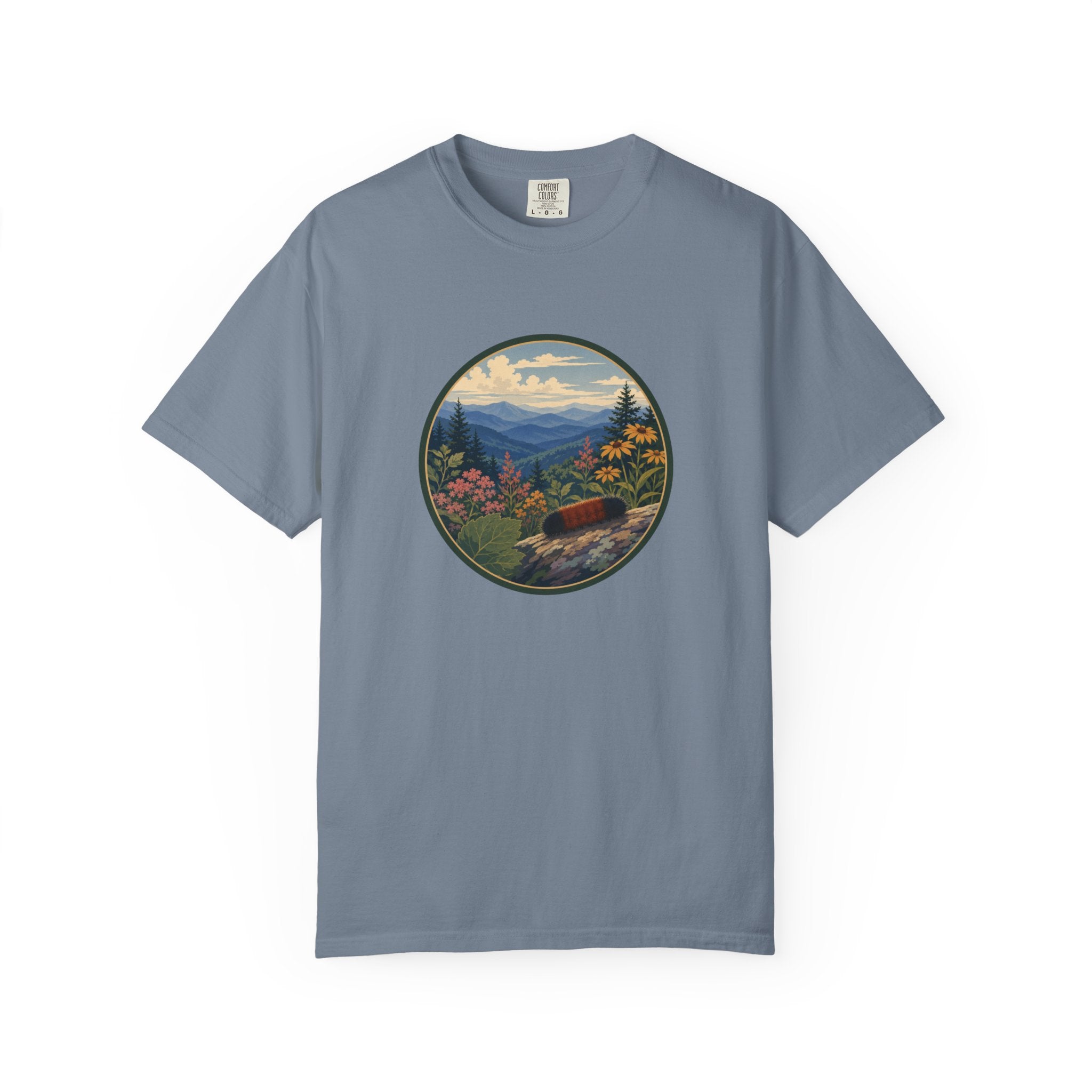 Mountain Caterpillar Scenic T-Shirt — Vintage Wilderness Nature Graphic