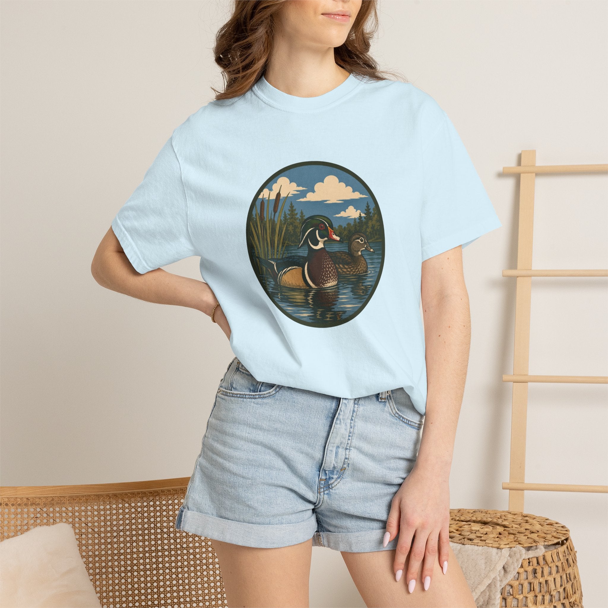 Wood Duck Pond T-Shirt — Vintage Waterfowl Nature Tee