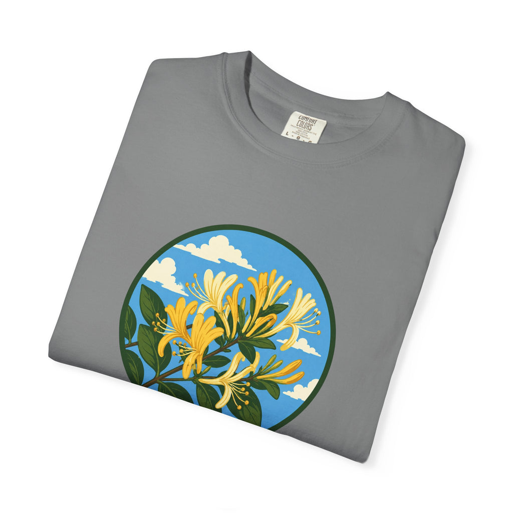 Honeysuckle Circle Tee — Botanical Floral Graphic T-Shirt