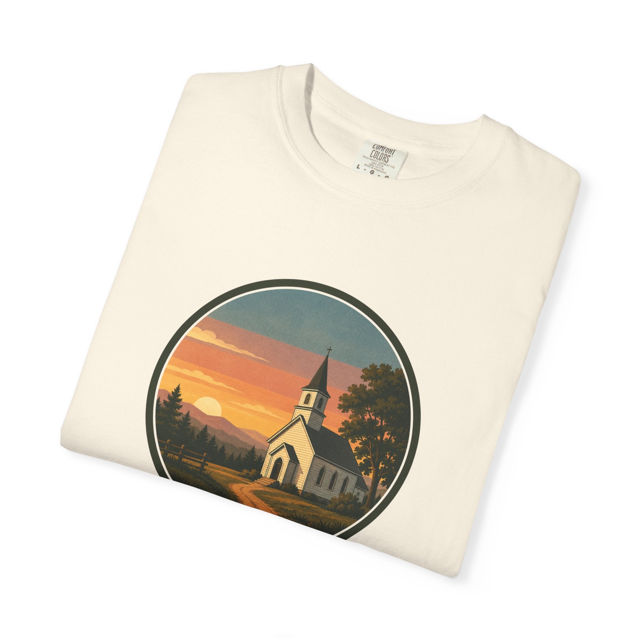 Vintage Church Sunset T-Shirt
