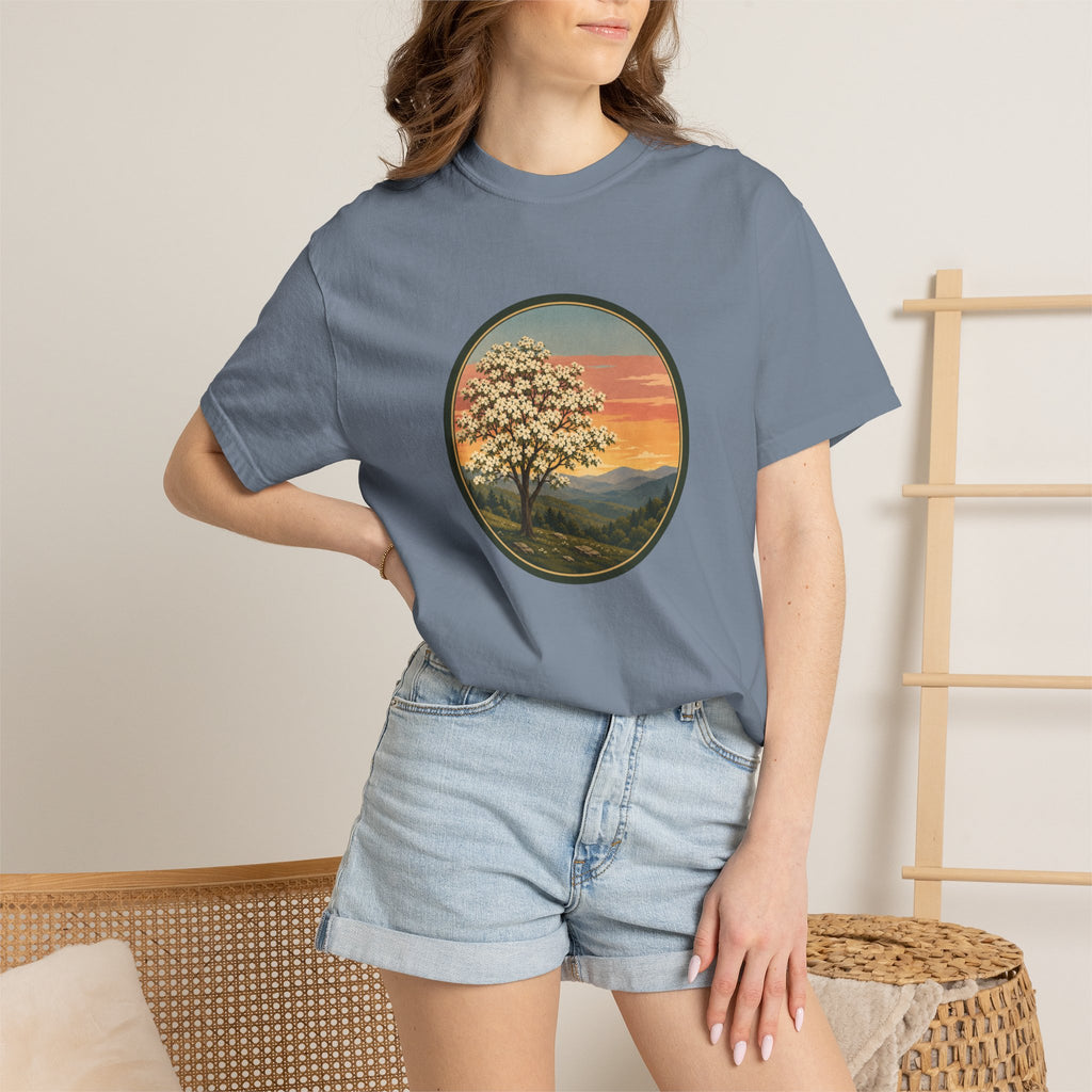 Vintage Sunset Dogwood Tree T-Shirt