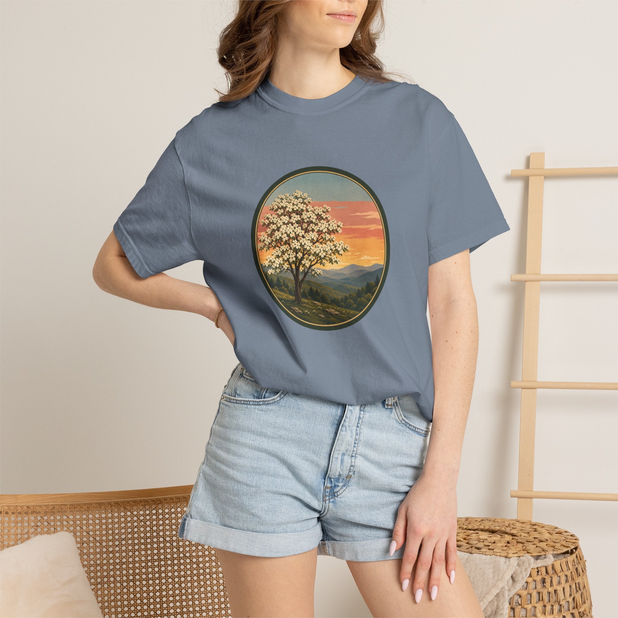 Vintage Sunset Dogwood Tree T-Shirt