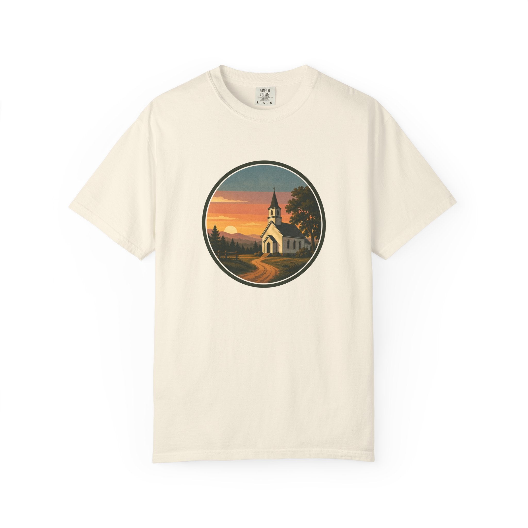 Vintage Church Sunset T-Shirt