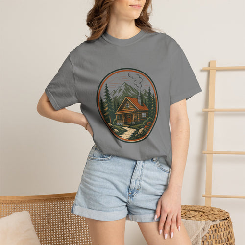 Cabin In The Woods T-Shirt — Rustic Mountain Cabin Graphic Tee