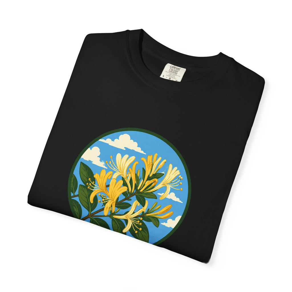 Honeysuckle Circle Tee — Botanical Floral Graphic T-Shirt