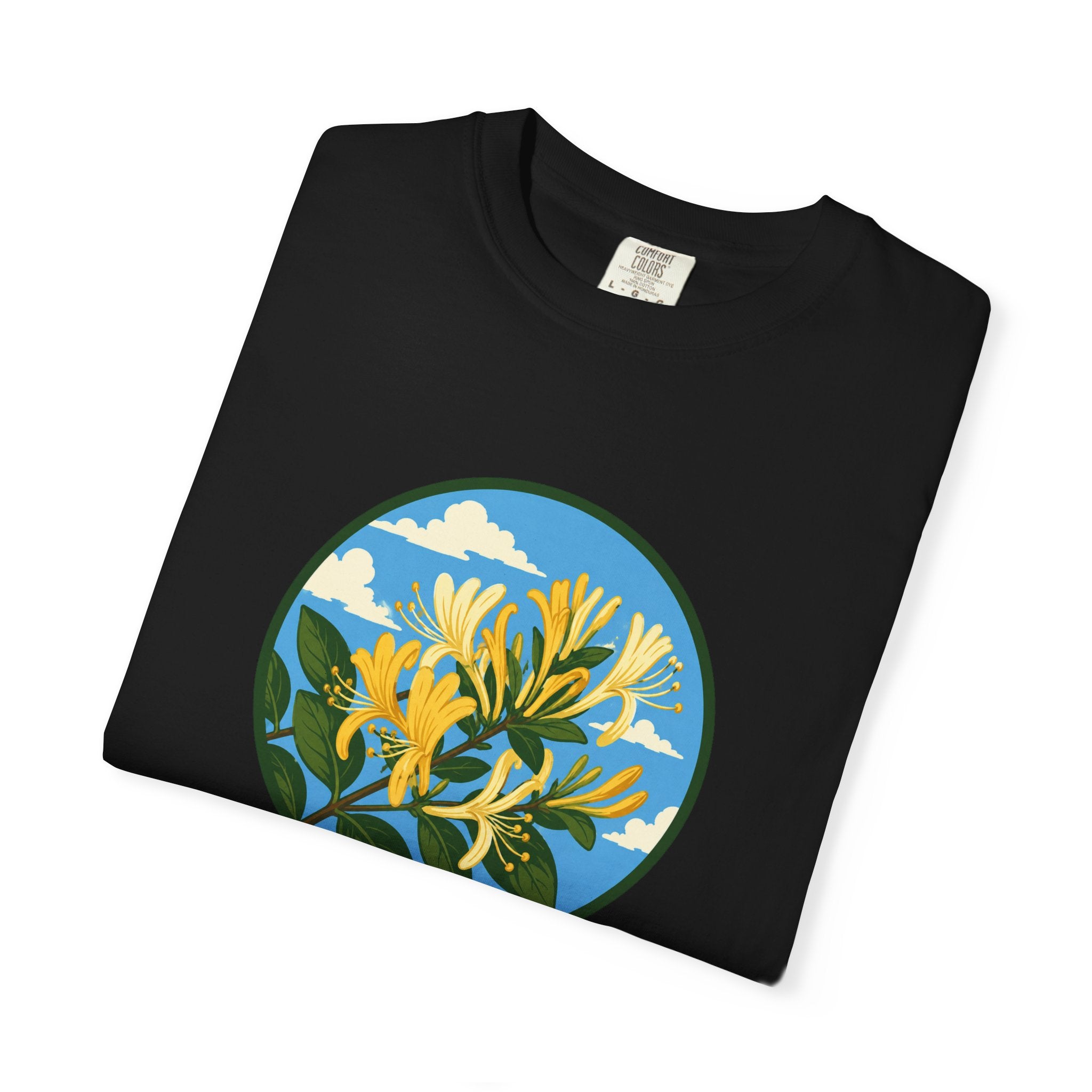 Honeysuckle Circle Tee — Botanical Floral Graphic T-Shirt