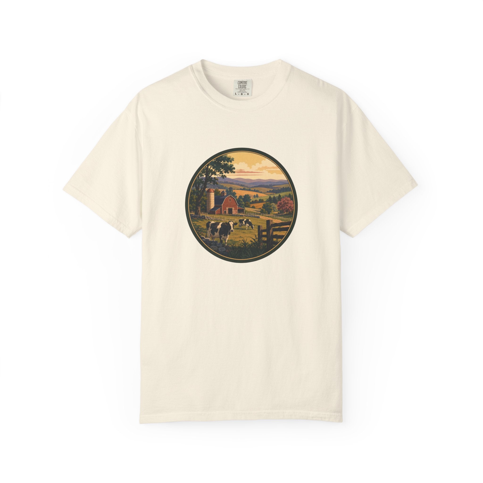 Vintage Country Dairy Farm Scene T-Shirt
