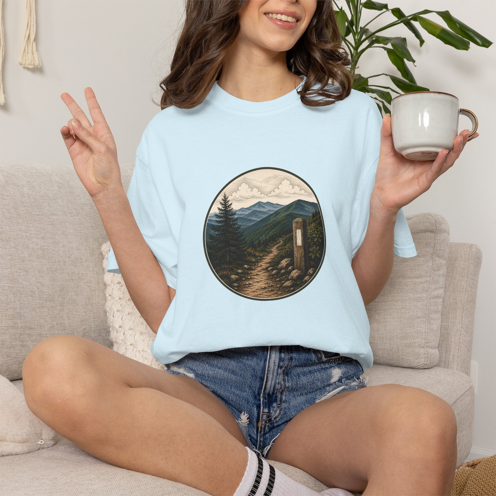 Trailside Scenic T-Shirt — Mountain Path Graphic