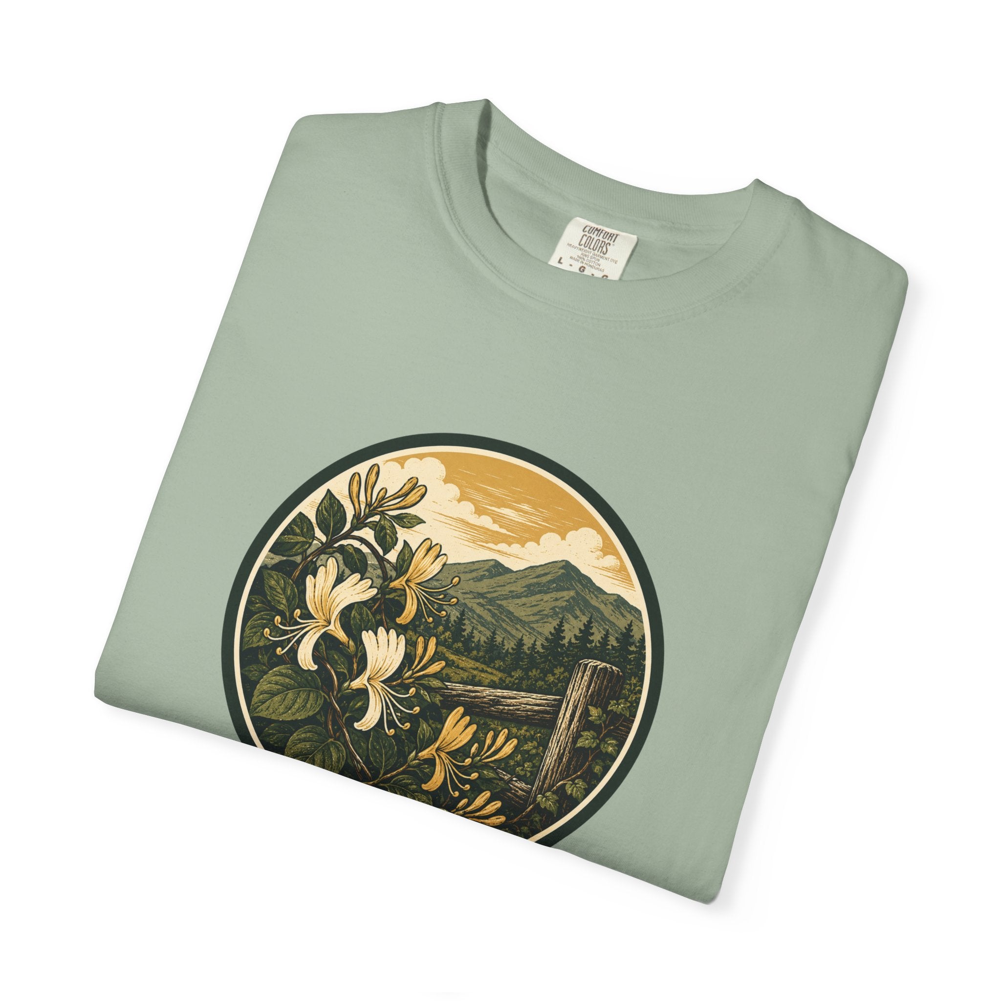 Nature Circle Graphic Tee — Mountain Honeysuckle Scenic T-Shirt