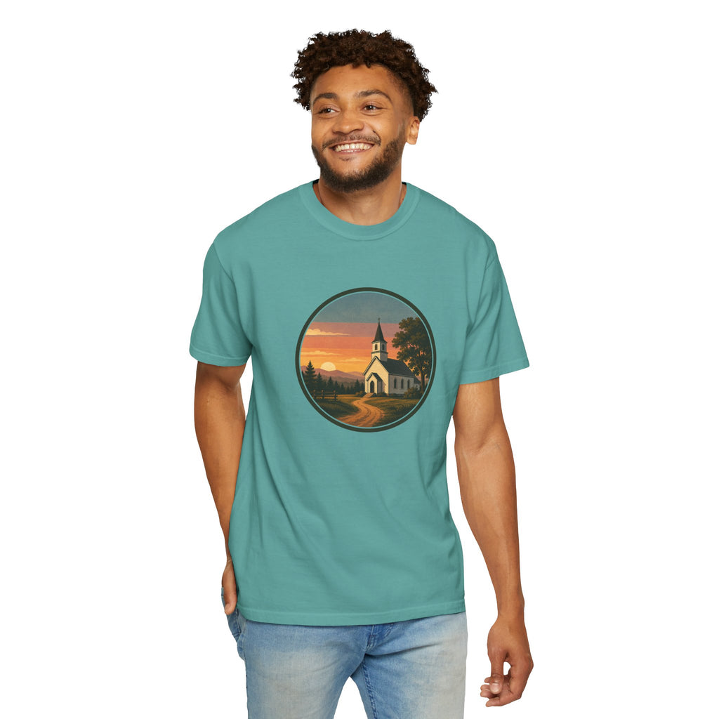 Vintage Church Sunset T-Shirt