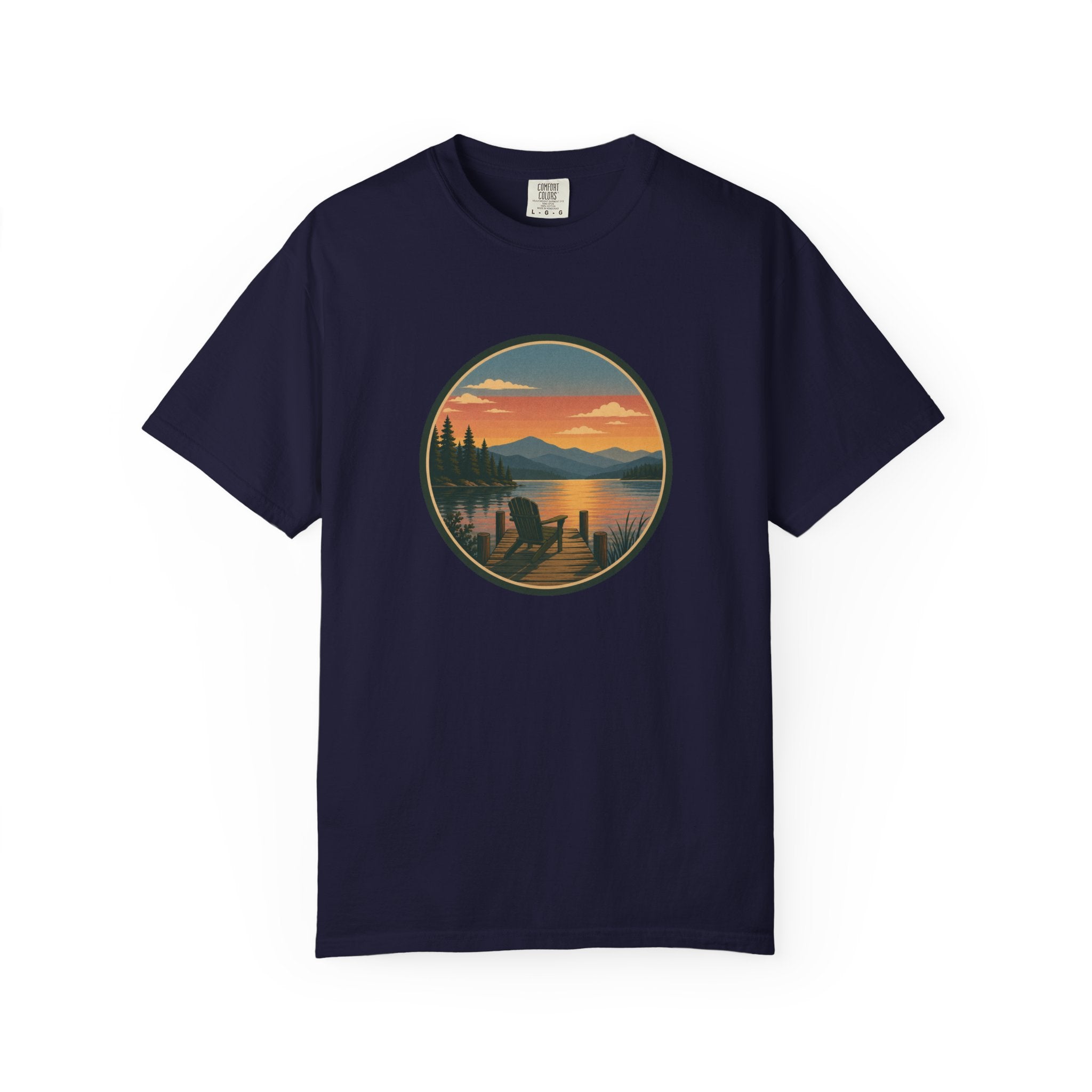 Sunset Lake Scenic T-Shirt – Mountain Dock Landscape Tee