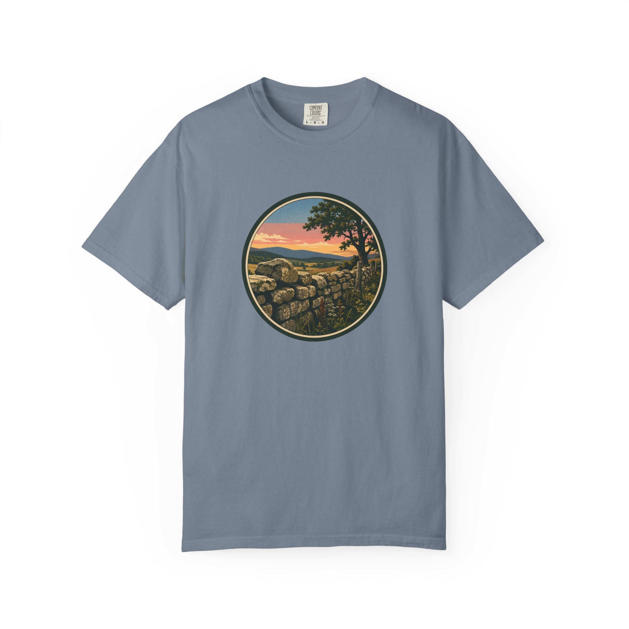 Sunset Stone Wall Circle T-Shirt