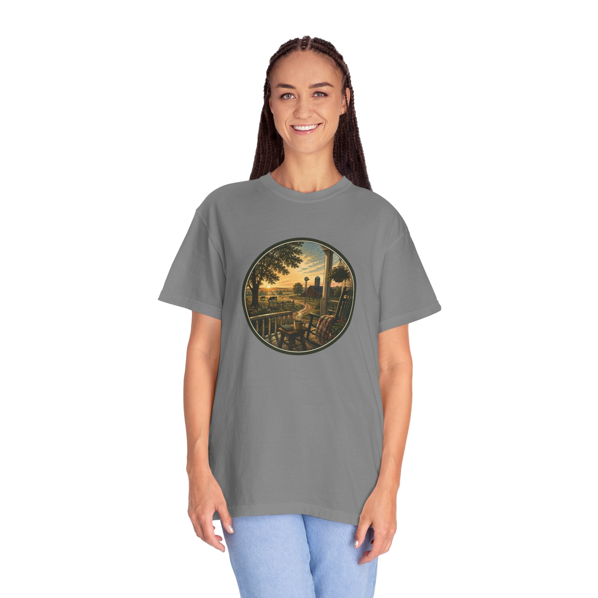 Front Porch Farmland Sunset T-Shirt