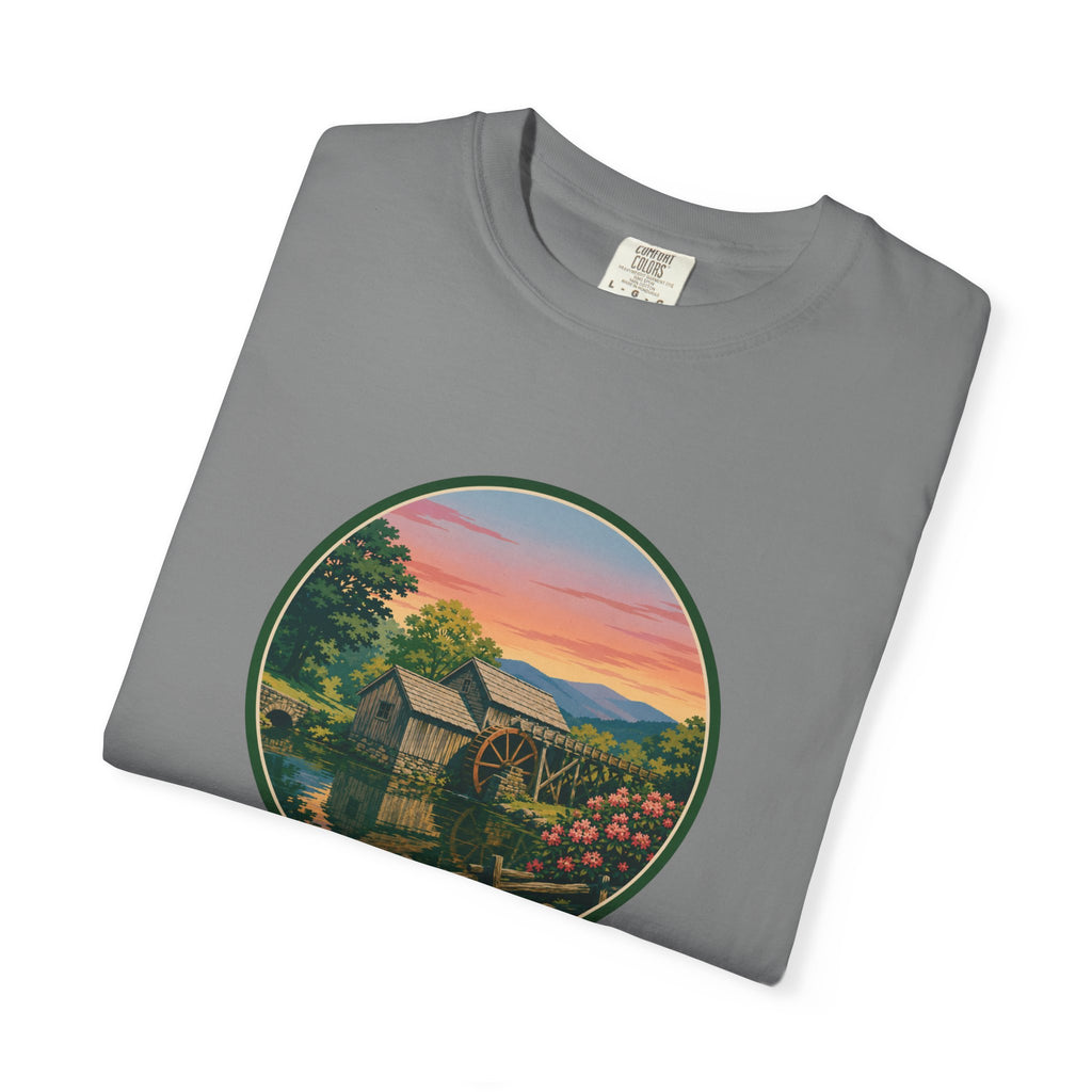 Scenic Sunset Watermill  T-Shirt