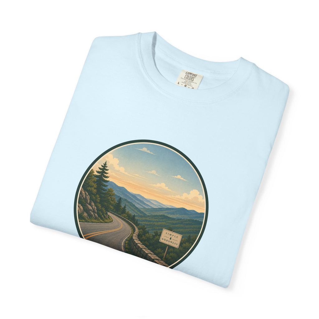 Road Through the Mountains T-Shirt — Scenic Sunset Drive Graphic Tee