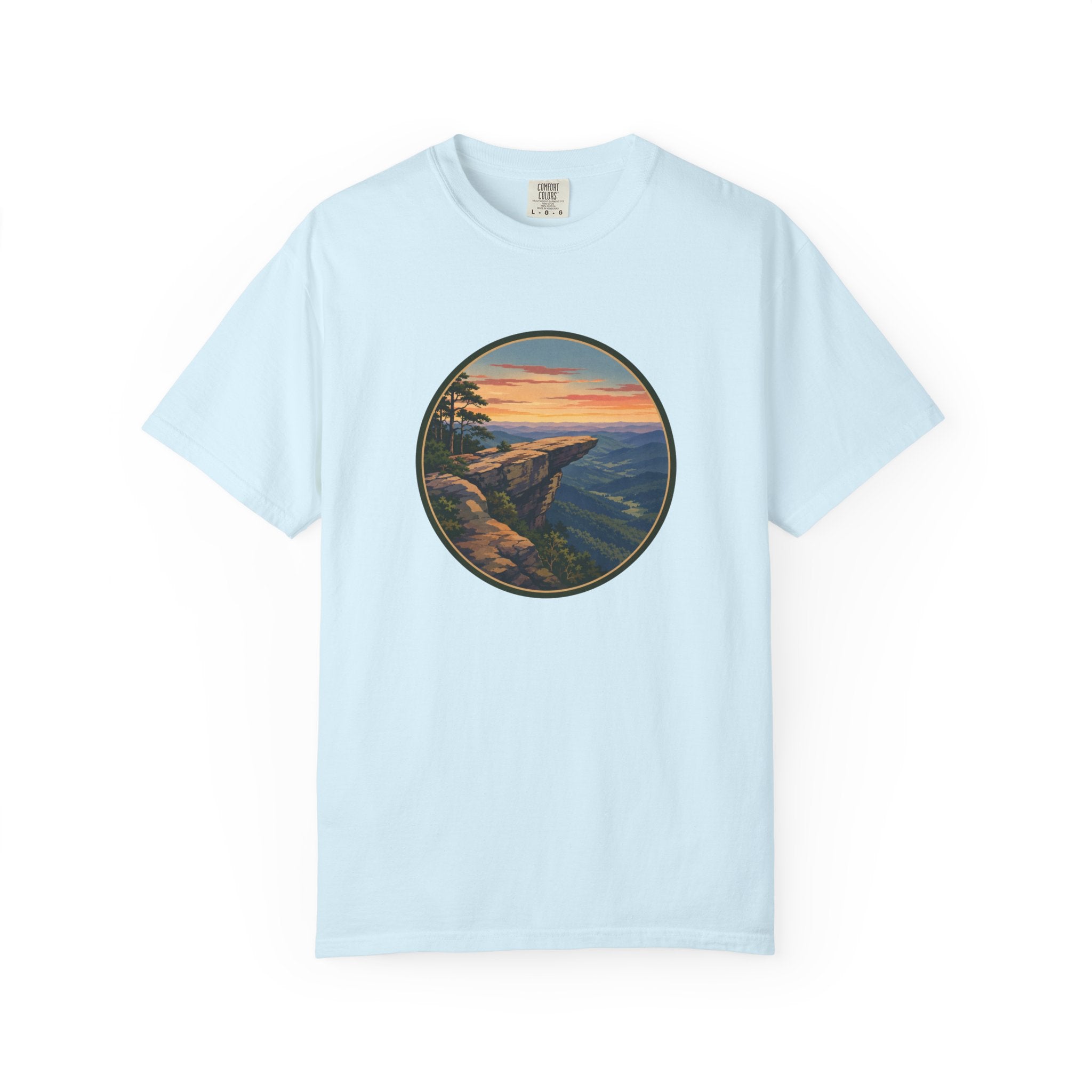 Nature Sunset Cliff T-Shirt - Blue Ridge Mountains Tee