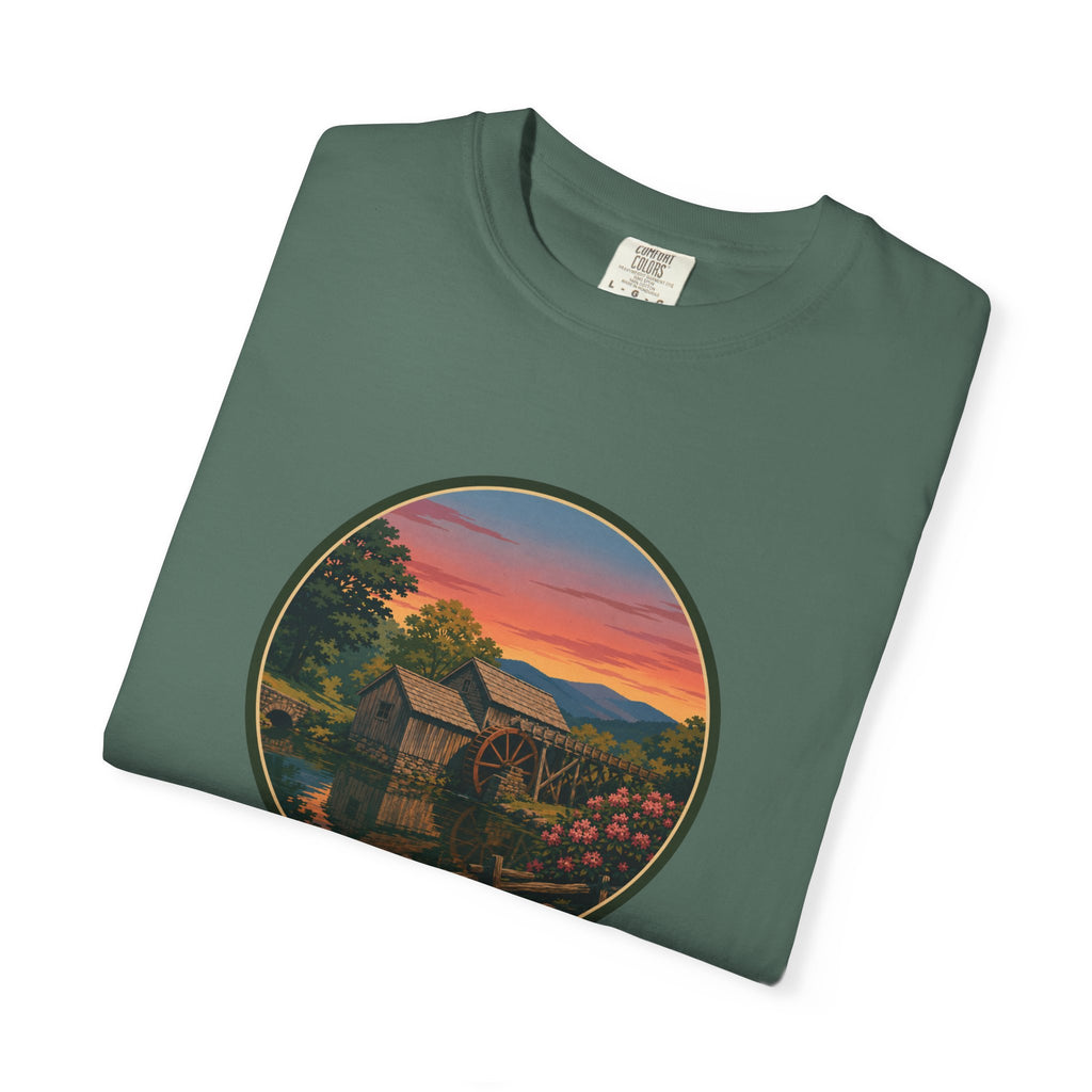 Scenic Sunset Watermill  T-Shirt