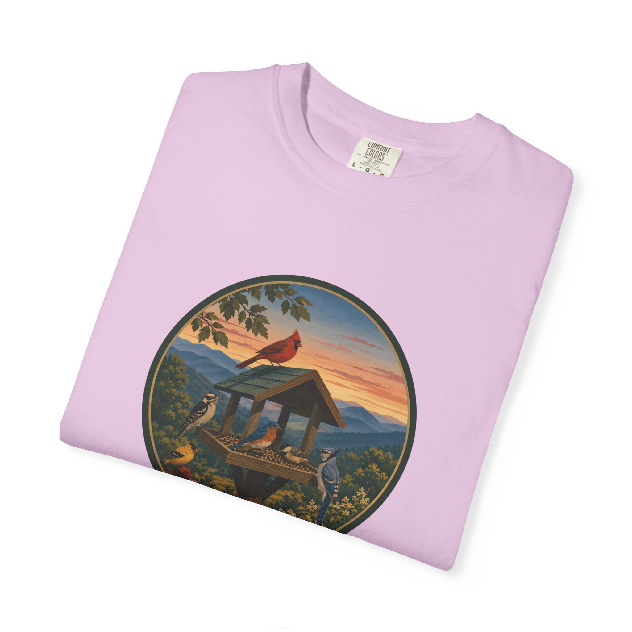 Sunset Bird Feeder Circle T-Shirt