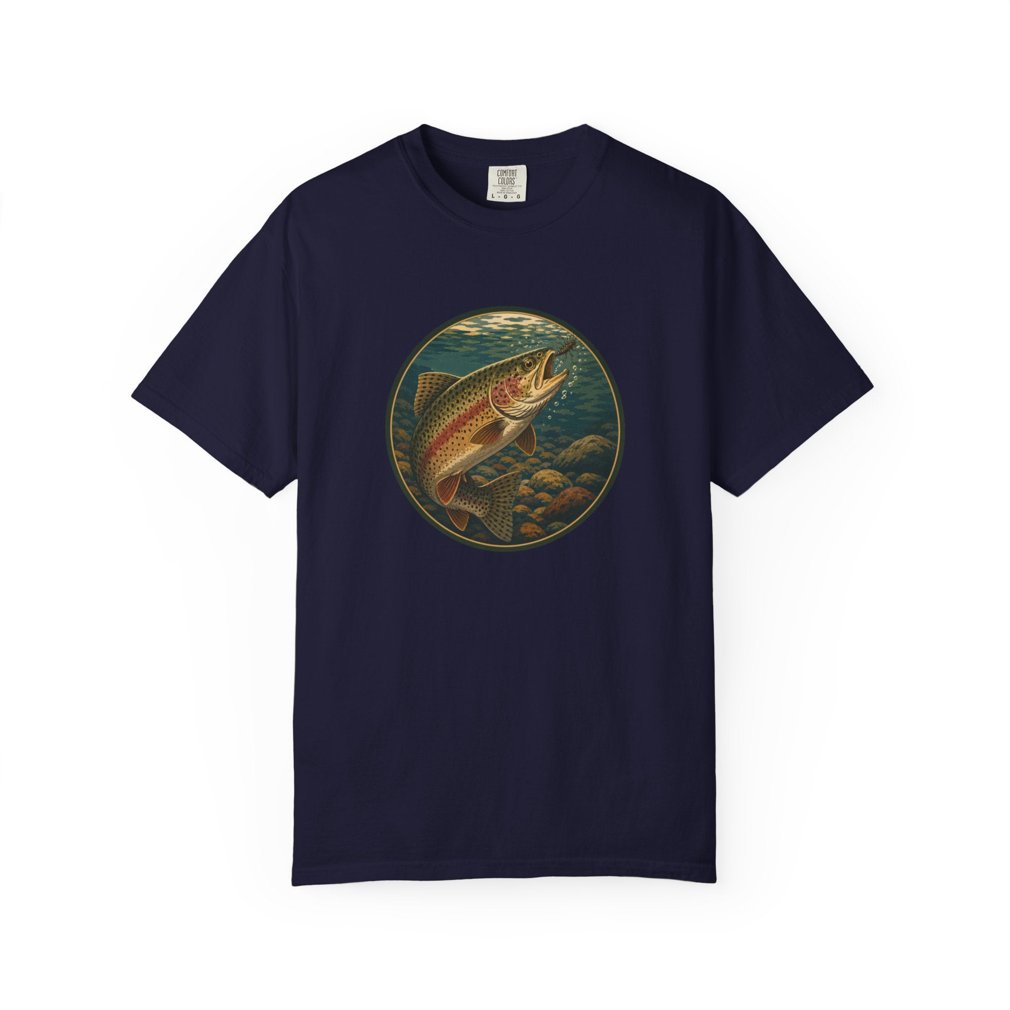 Rainbow Trout Circle Graphic T-Shirt