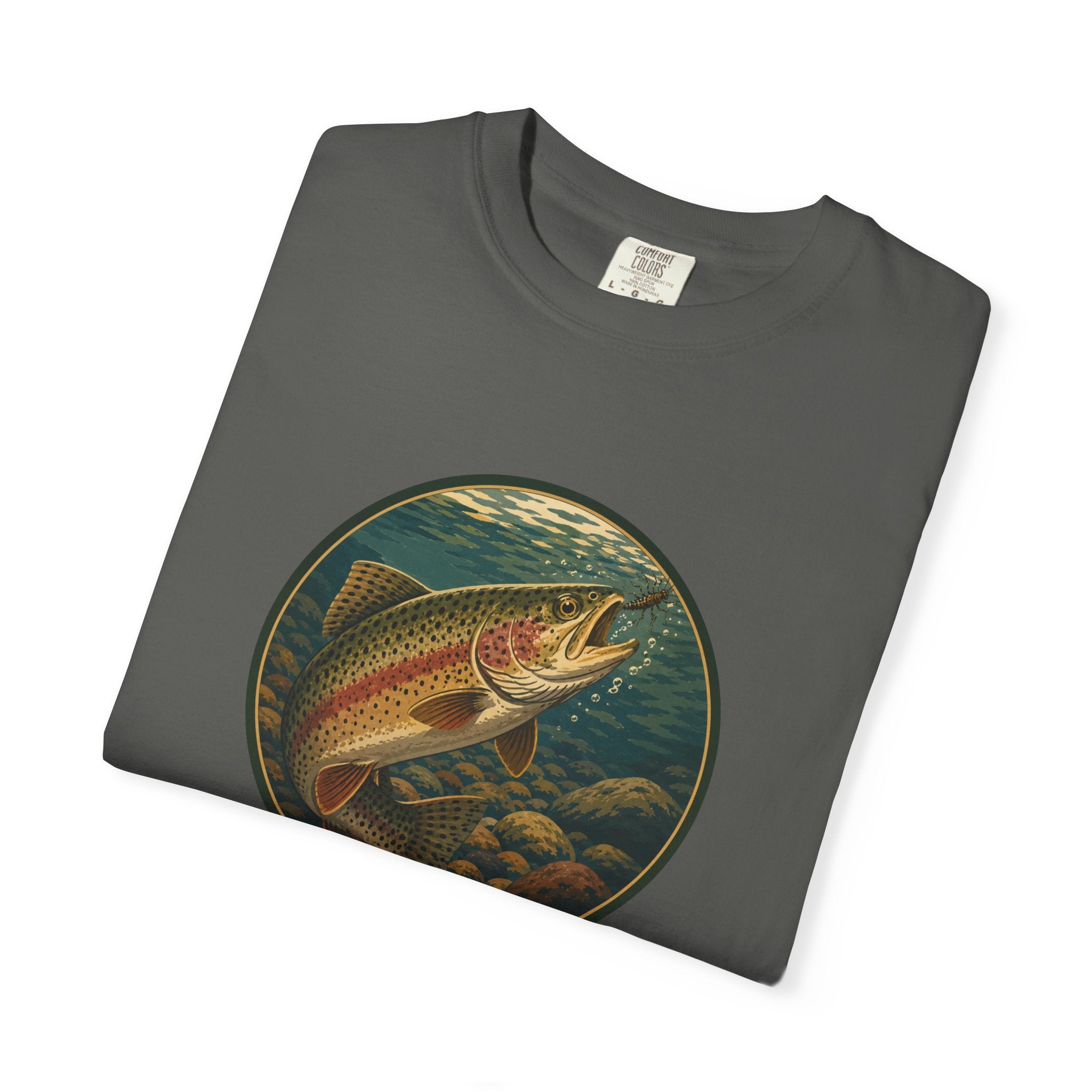 Rainbow Trout Circle Graphic T-Shirt