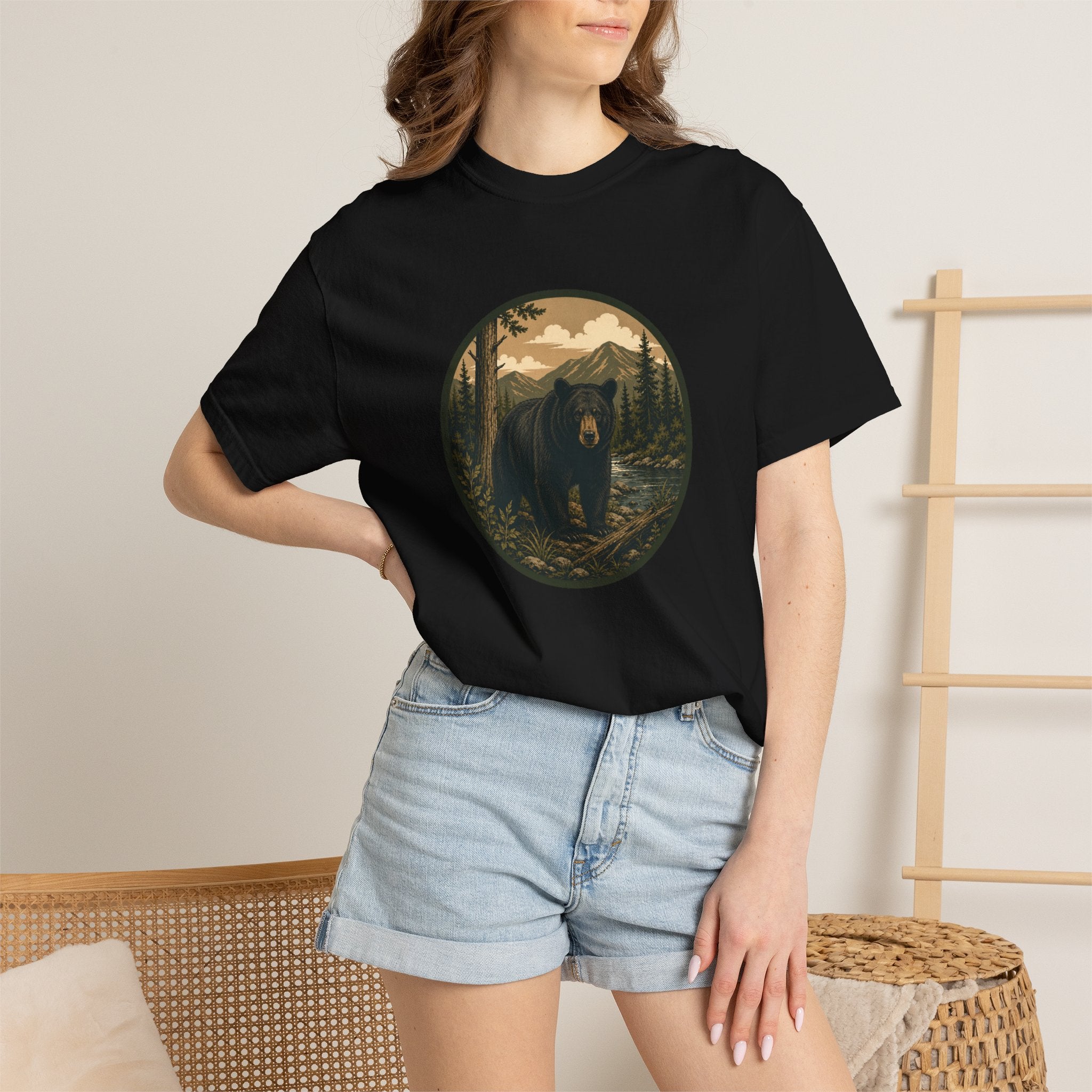 Bear Forest Graphic T-Shirt — Vintage Mountain Wilderness Tee