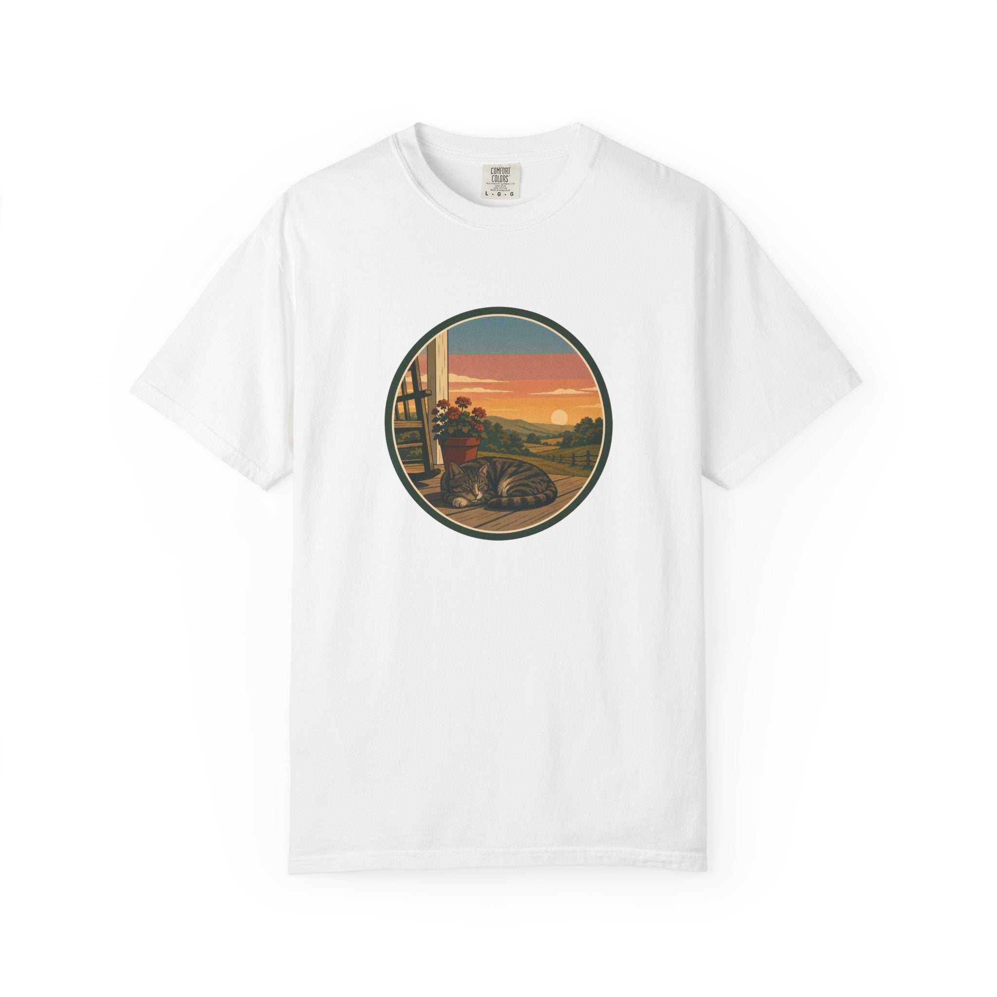Vintage Sunset Cat Nap T-Shirt