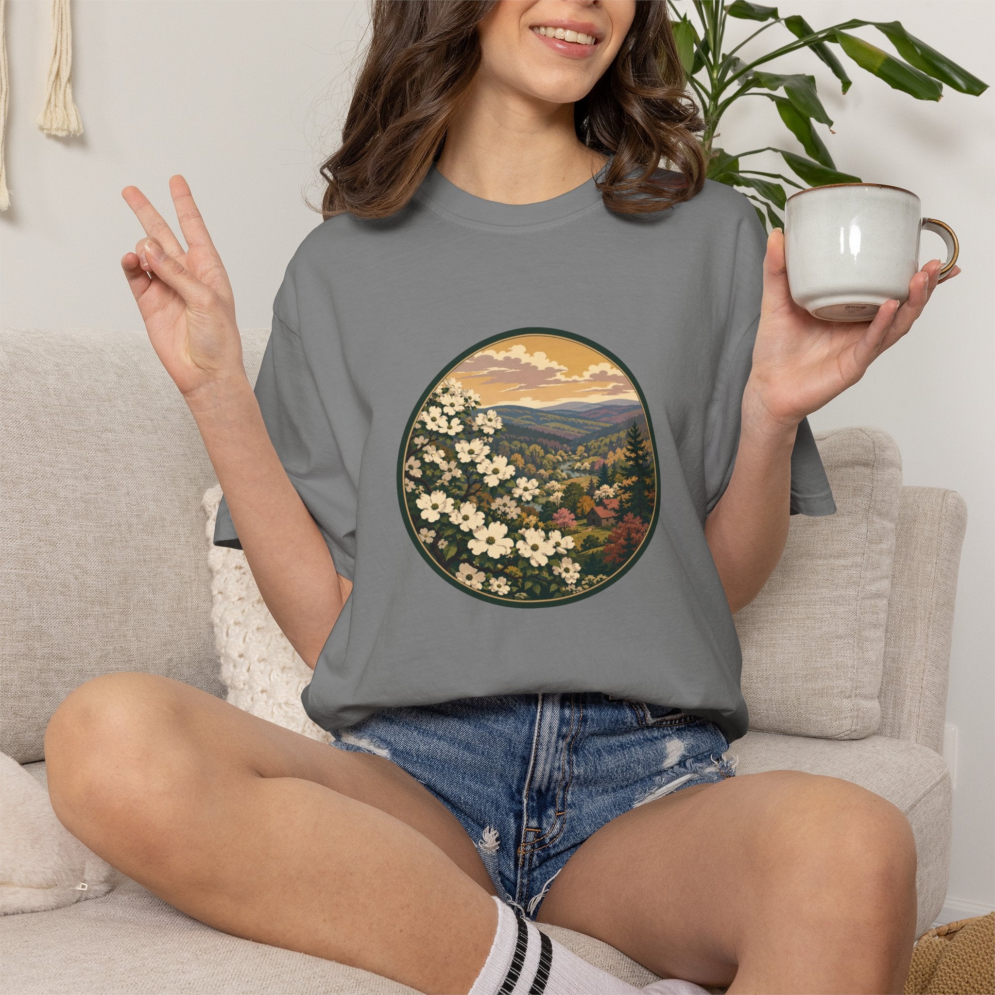 Blue Ridge Blooms T-Shirt — Vintage Wildflower Scenic Tee