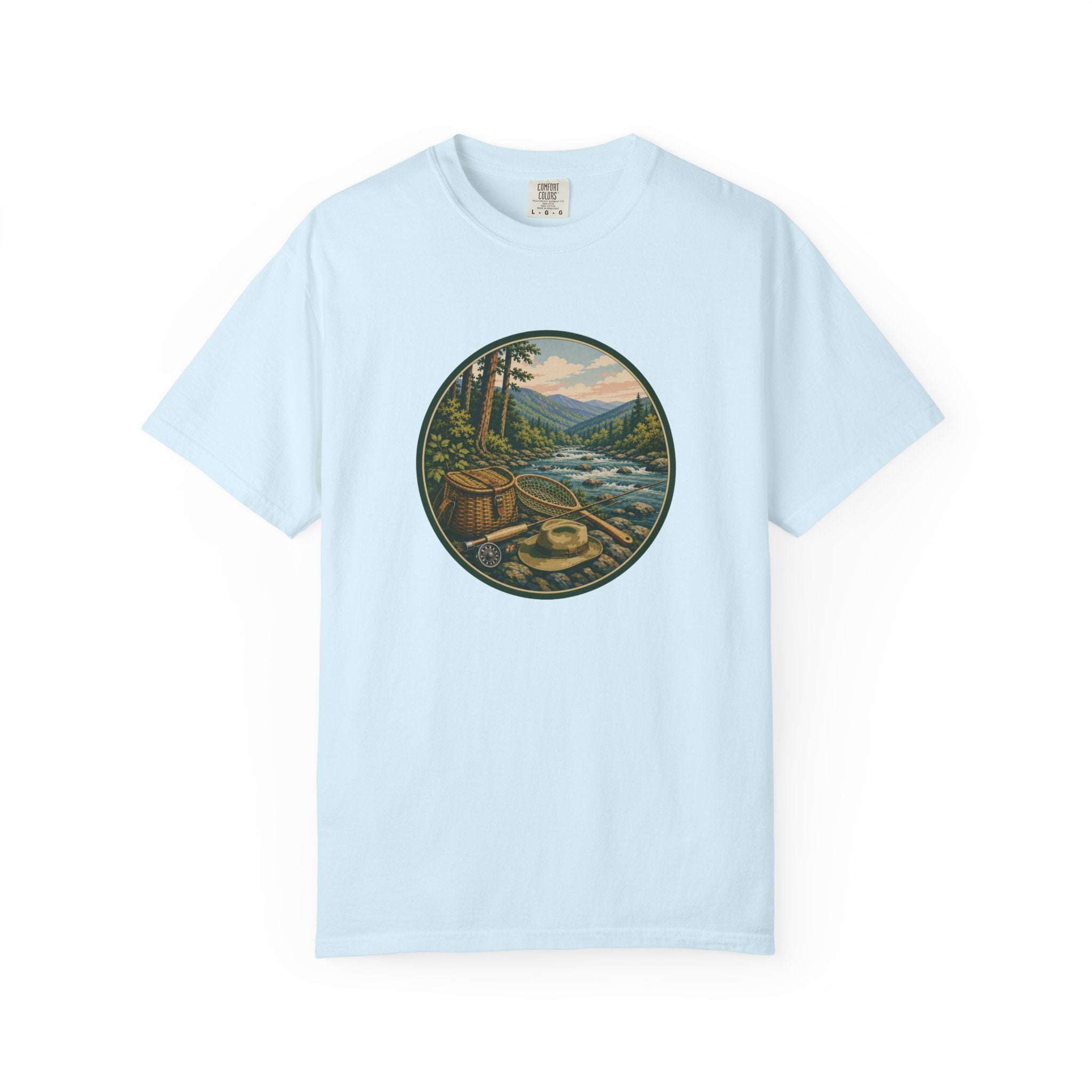 Outdoor River Fly Fishing T-Shirt — Vintage Fly Fishing Design