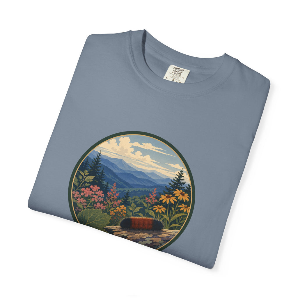Mountain Caterpillar Scenic T-Shirt — Vintage Wilderness Nature Graphic