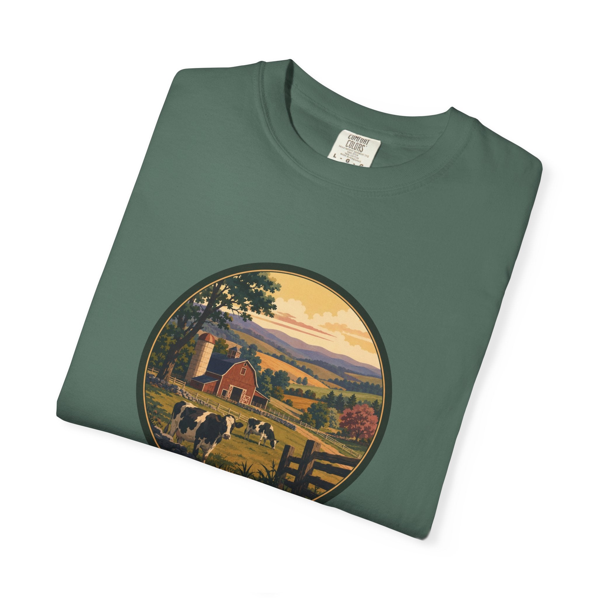 Vintage Country Dairy Farm Scene T-Shirt