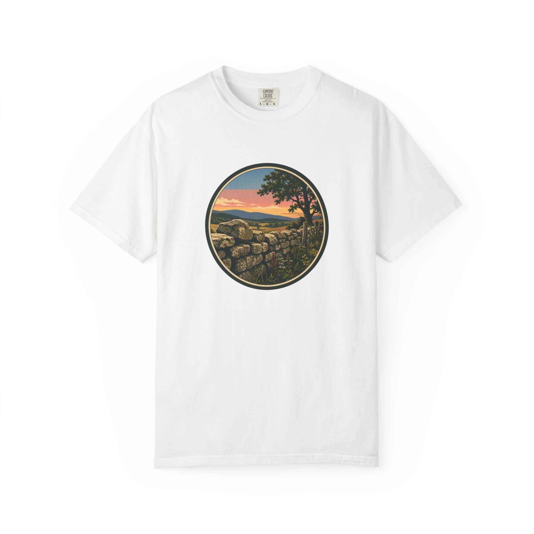 Sunset Stone Wall Circle T-Shirt