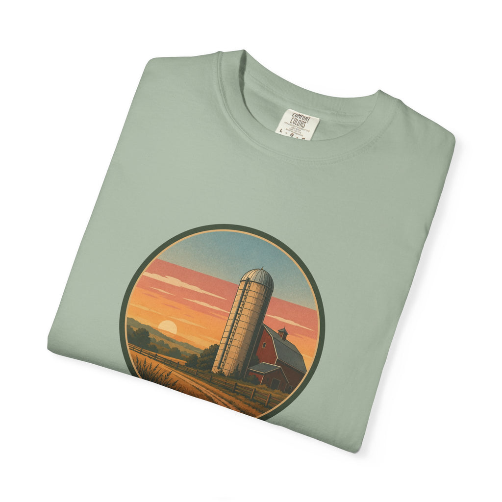 Retro Sunset Farm Silo T-Shirt