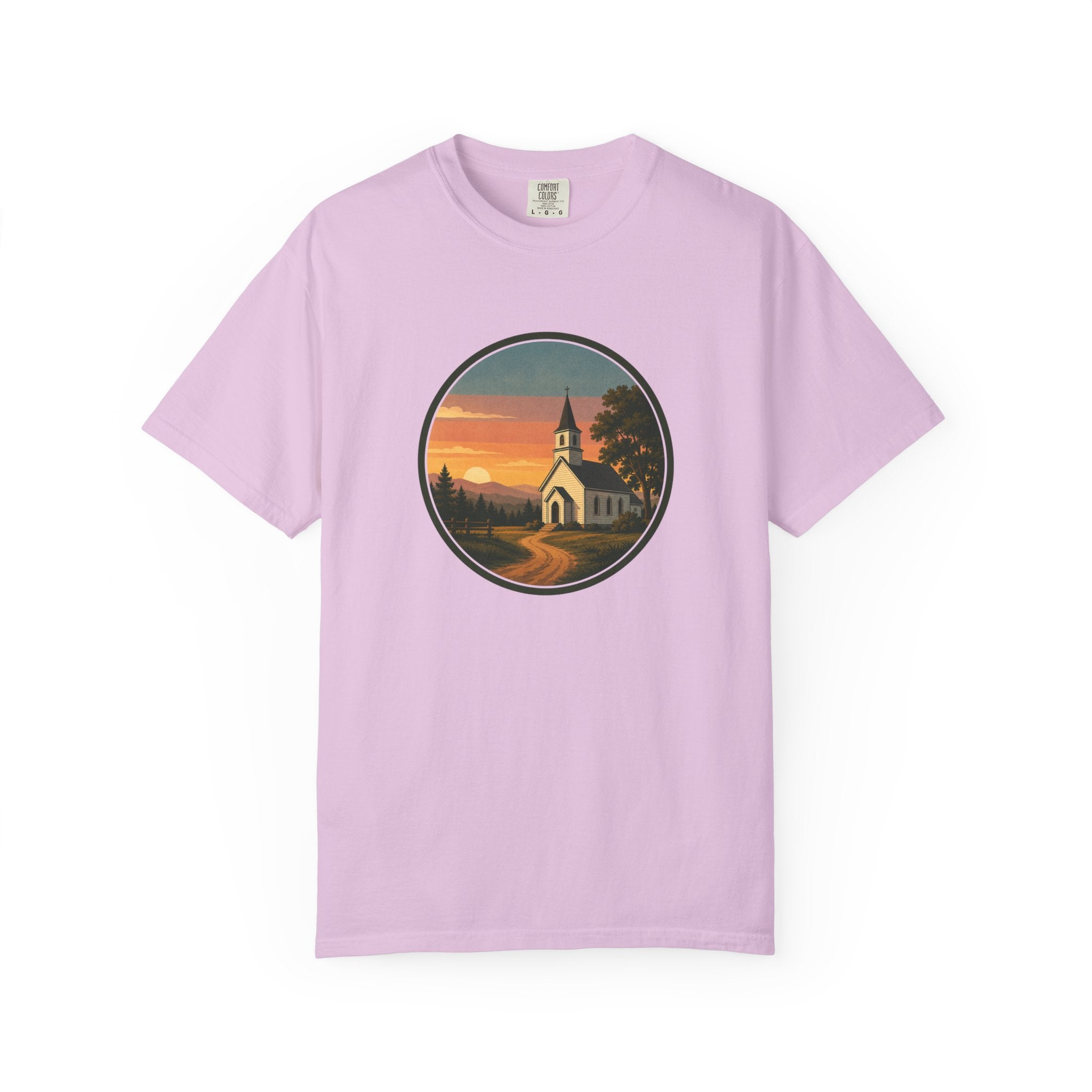 Vintage Church Sunset T-Shirt