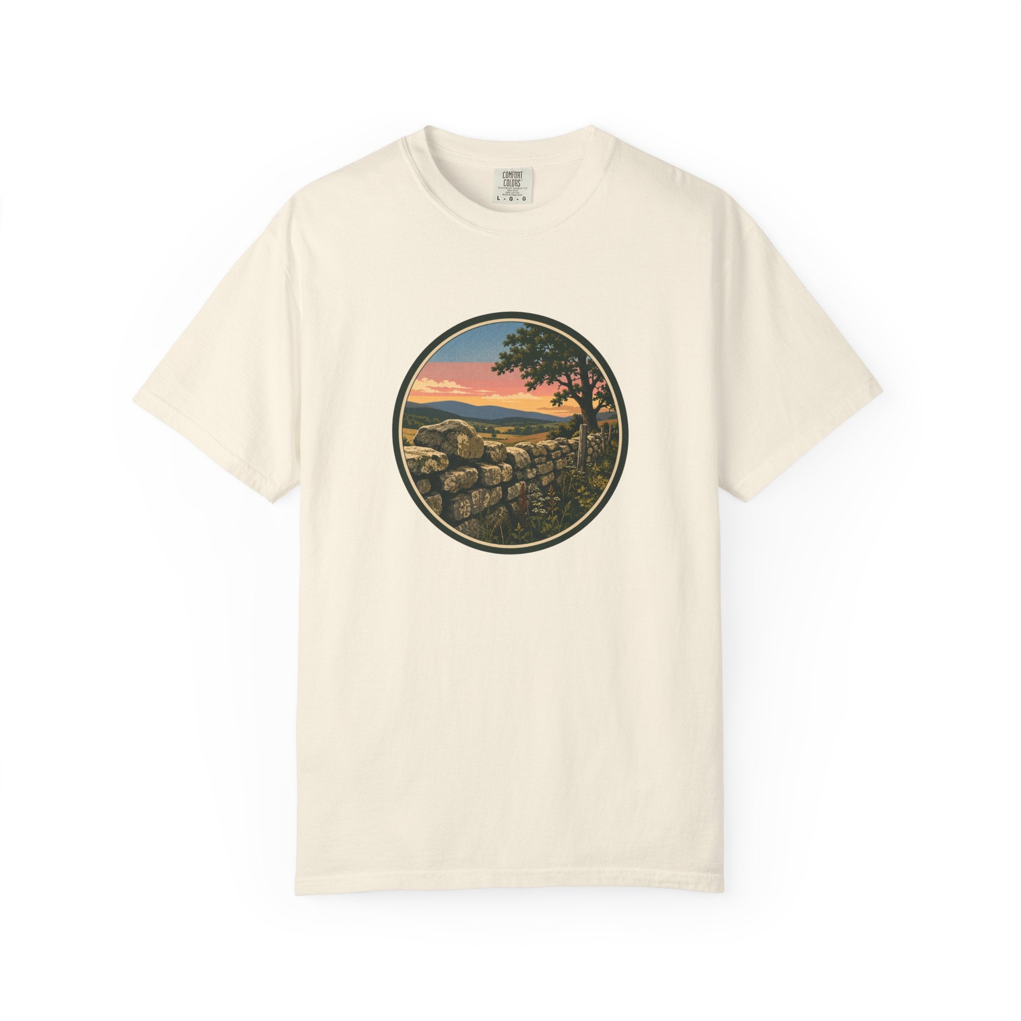 Sunset Stone Wall Circle T-Shirt
