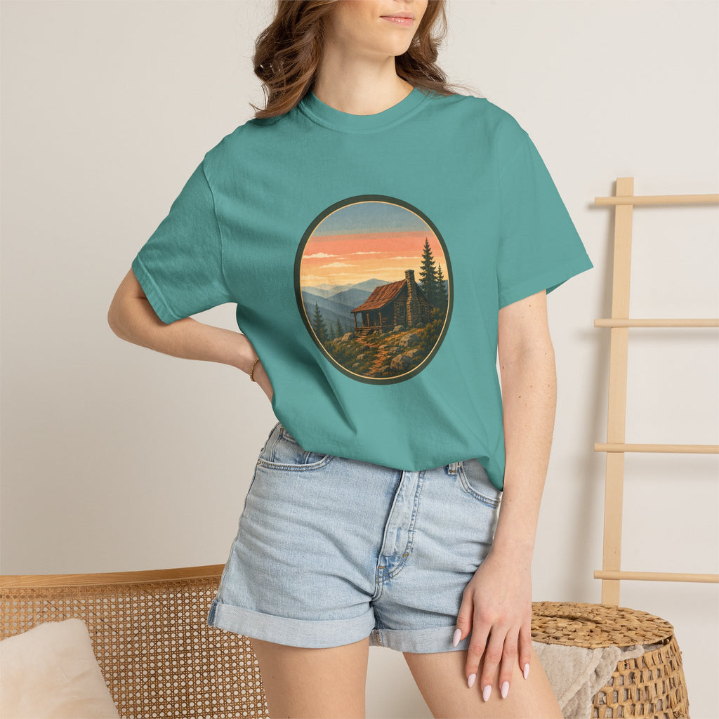 Sunset Cabin Mountain T-Shirt