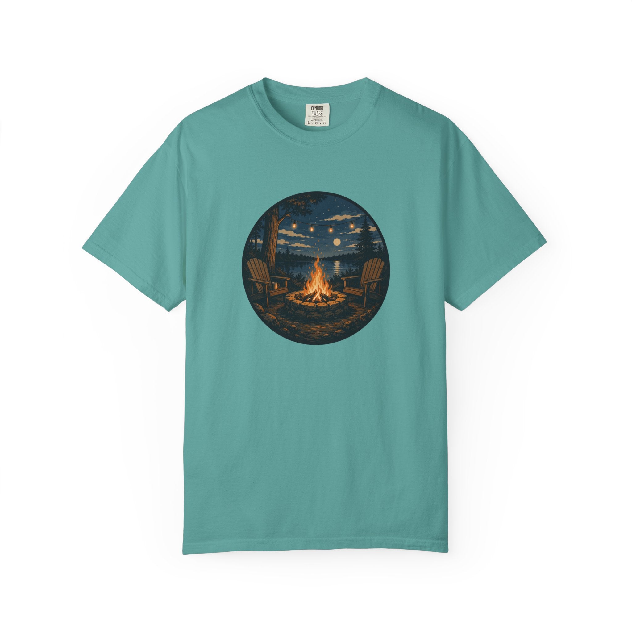 Campfire Night T-Shirt — Cozy Lakeside Bonfire Design
