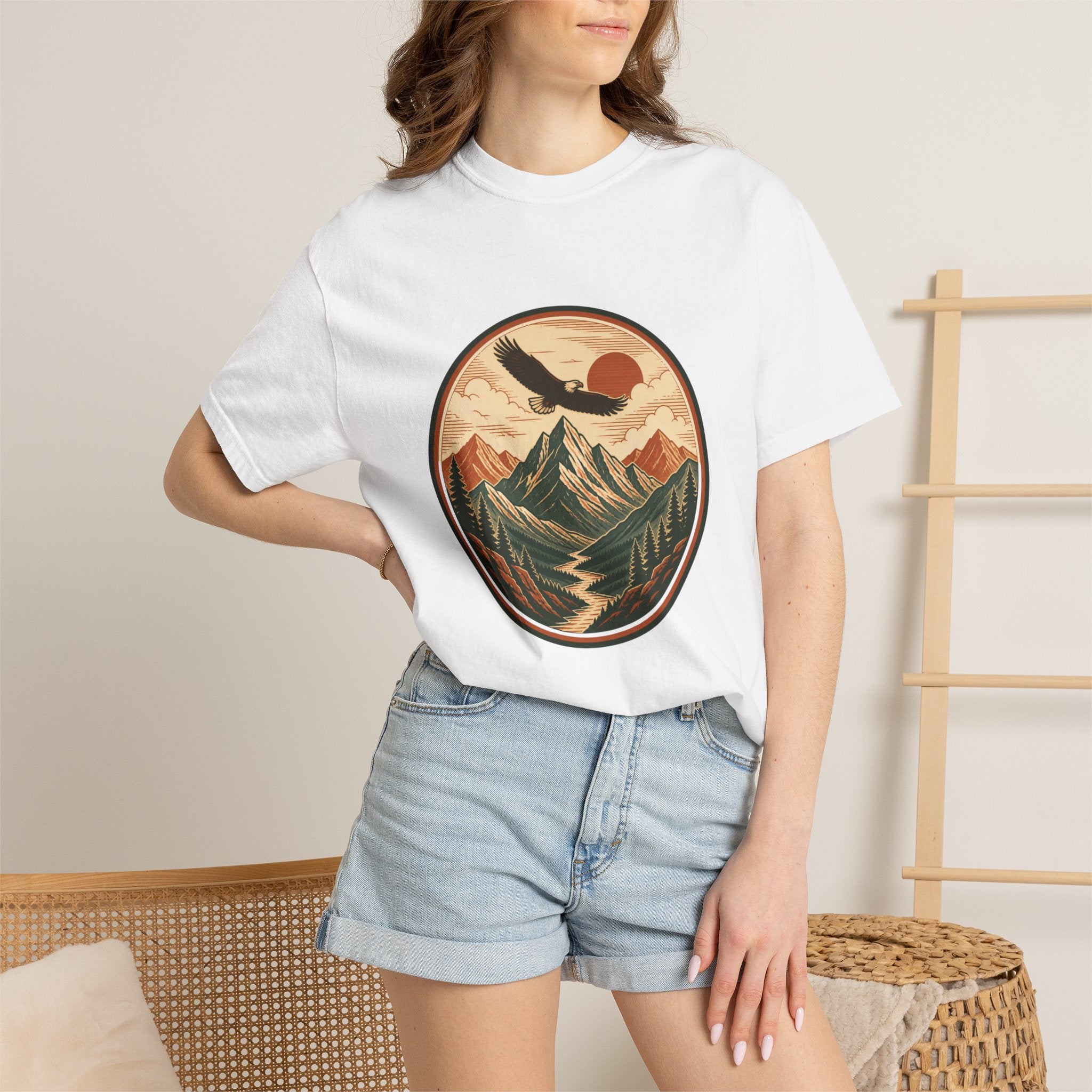 Vintage Mountain Eagle T-Shirt — Retro Outdoor Nature Graphic Tee