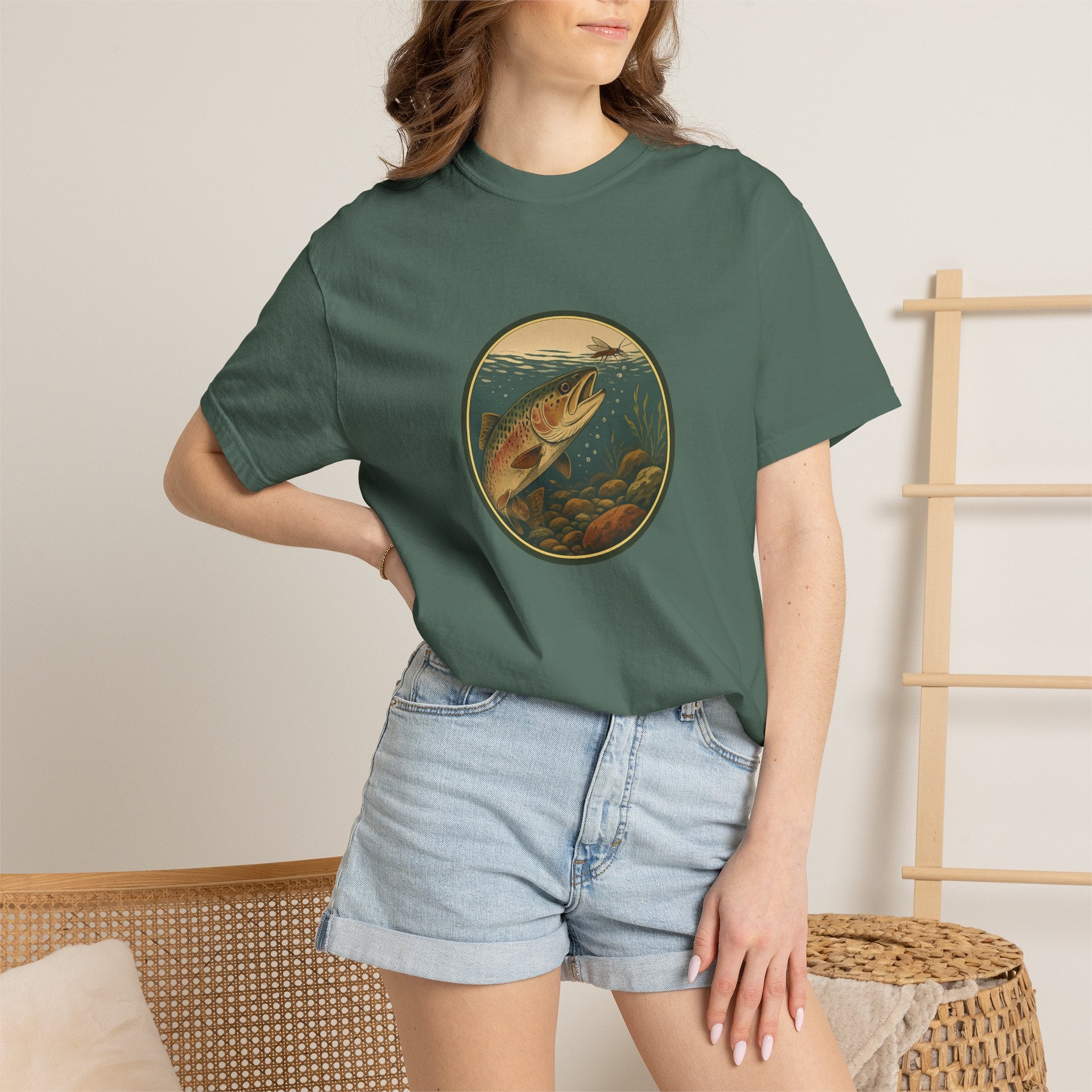 Rainbow Trout  Circle T-Shirt — Vintage Fishing Graphic Tee