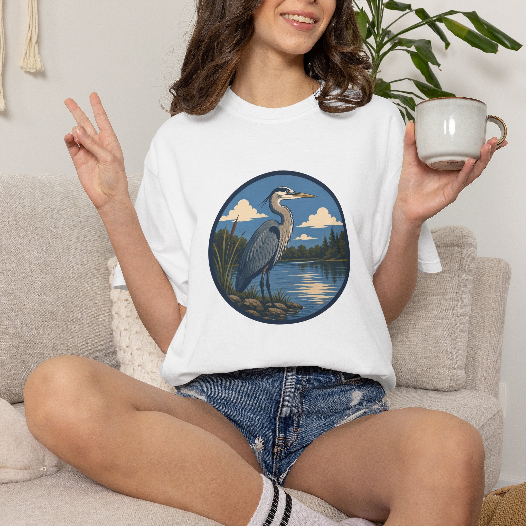 Heron Lake T-Shirt — Scenic Wildlife Nature Tee