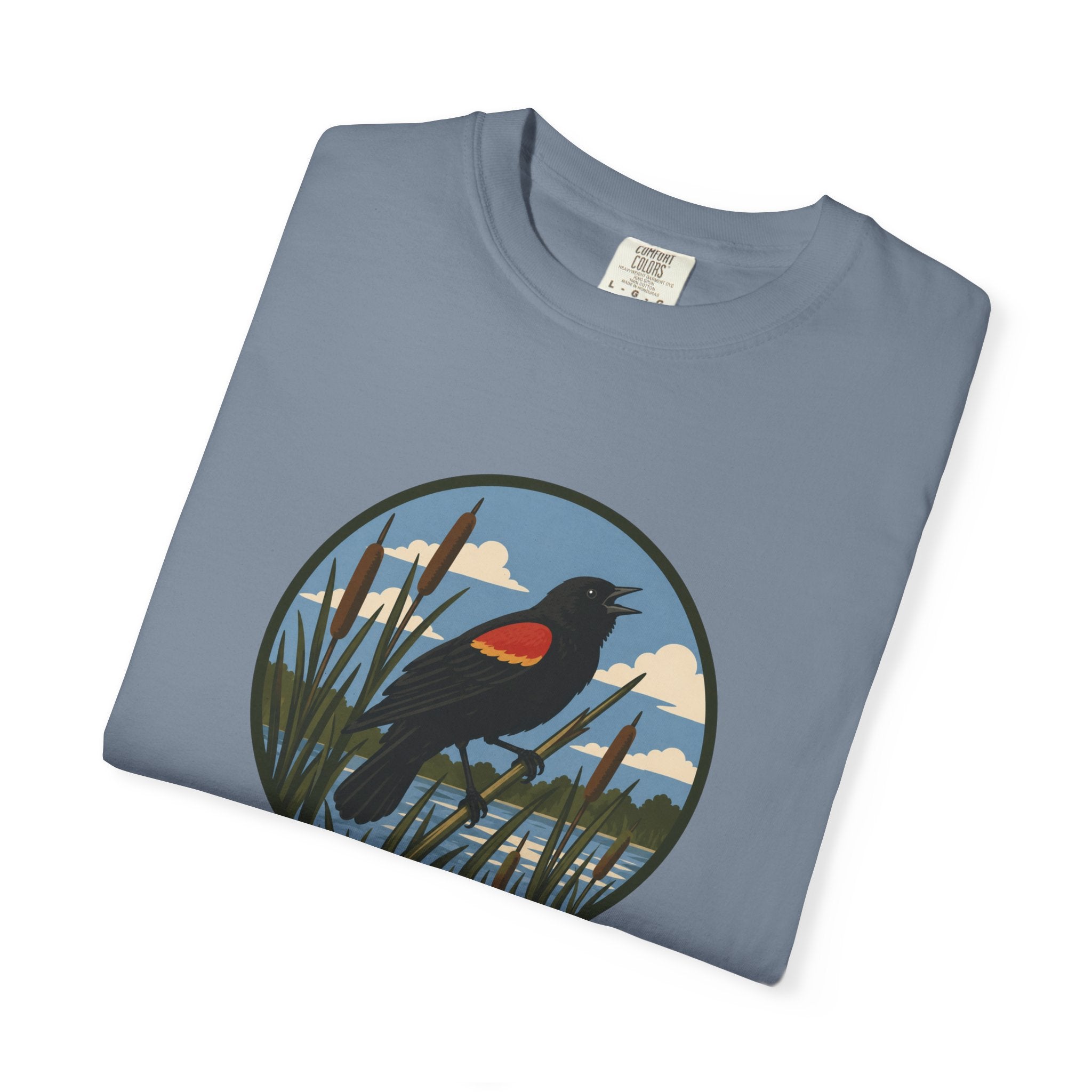 Red-winged Blackbird Graphic Tee — Marsh Bird Nature T-Shirt