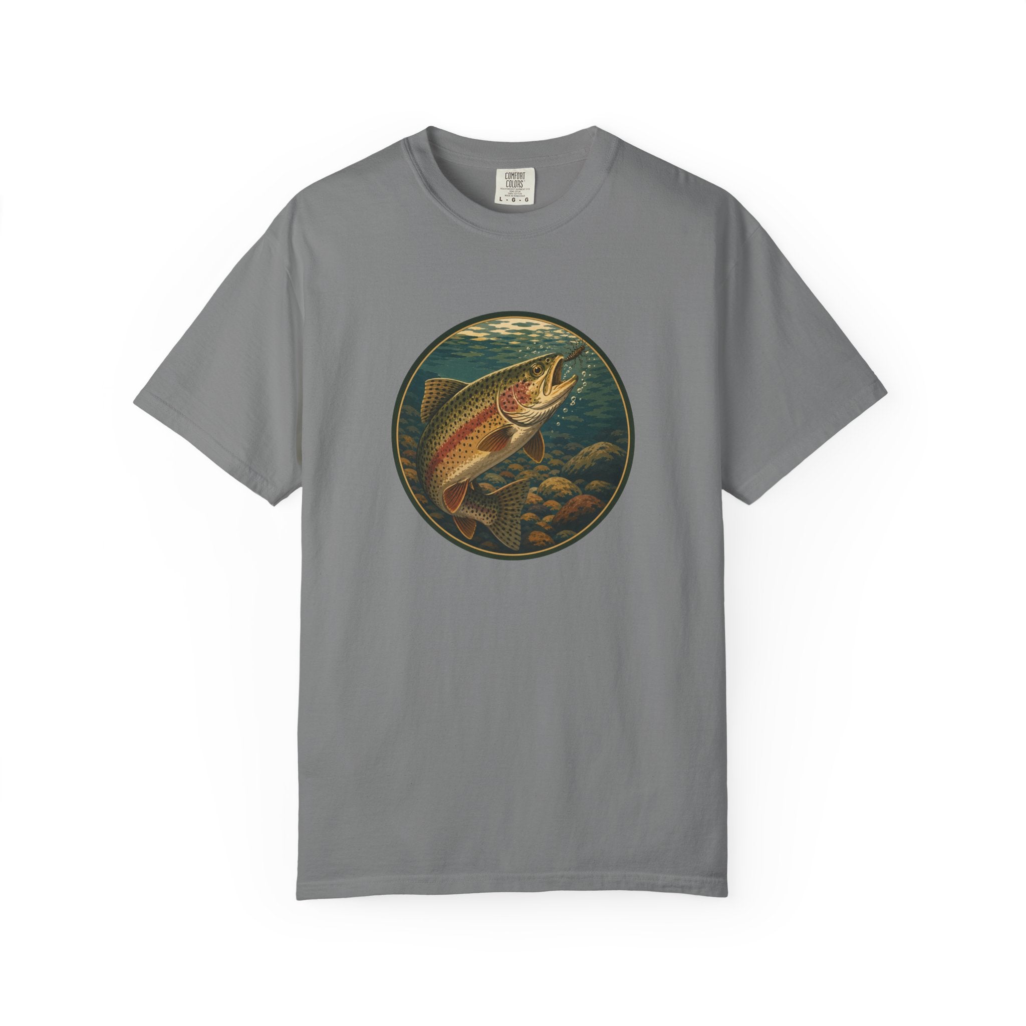 Rainbow Trout Circle Graphic T-Shirt