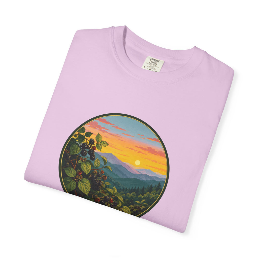 Blue Ridge Blackberries T-Shirt — Scenic Mountain Sunset Tee