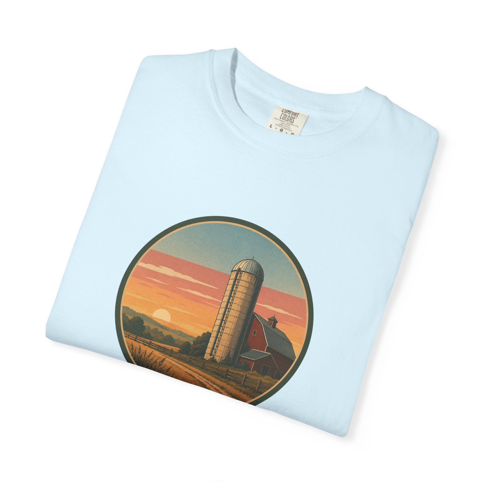 Retro Sunset Farm Silo T-Shirt