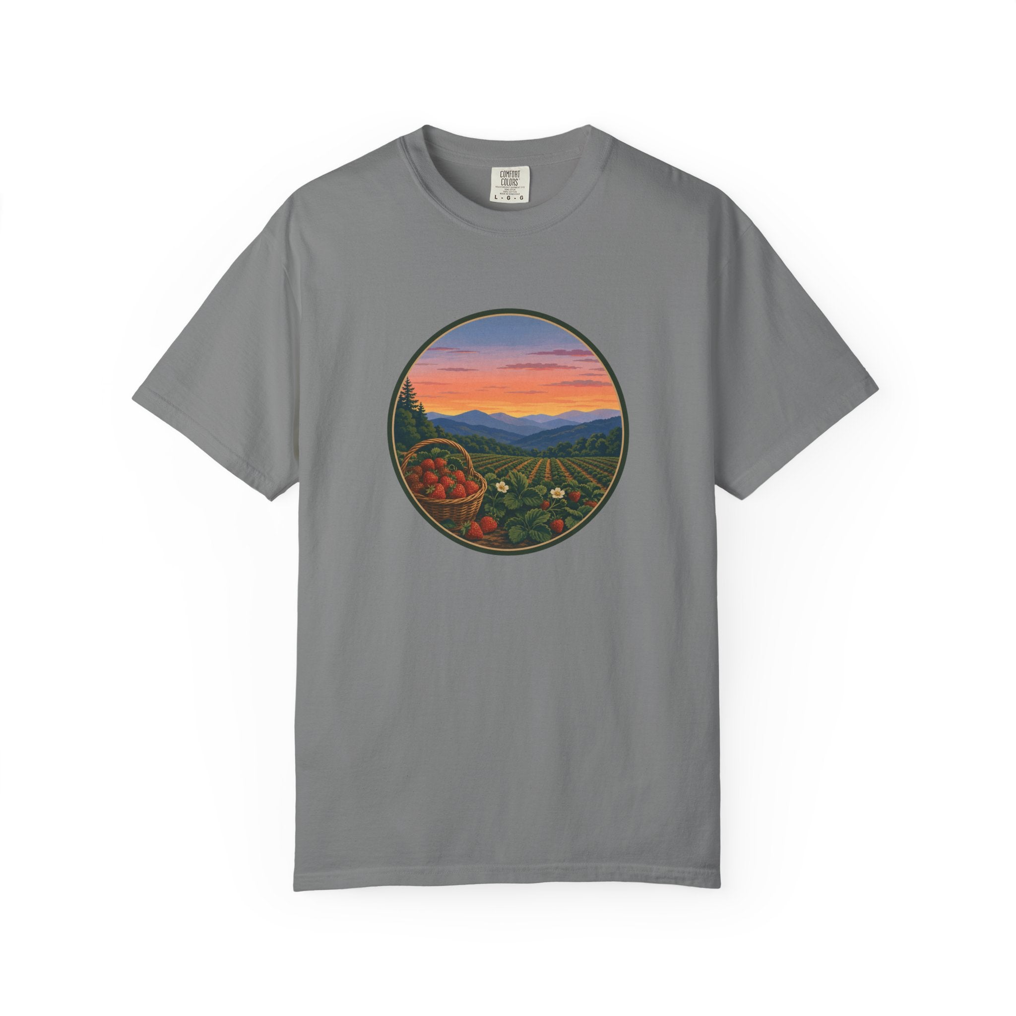 Sunset Strawberry Patch Scenic Tee